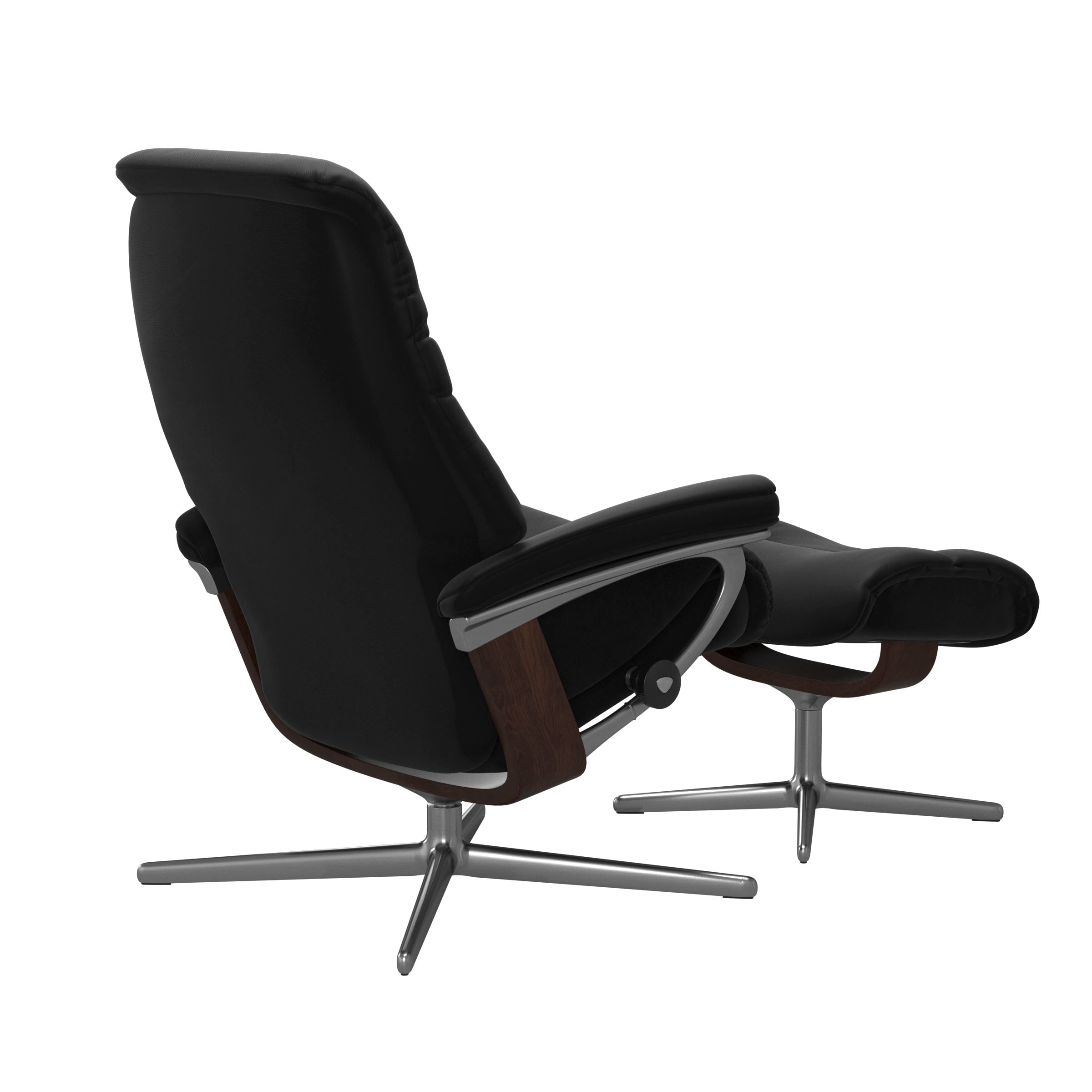 Stressless® Relaxsessel »Sunrise«, (Set, Relaxsessel mit Hocker), mit Hocker, mit Cross Base, Größe S, M & L, Holzakzent Braun