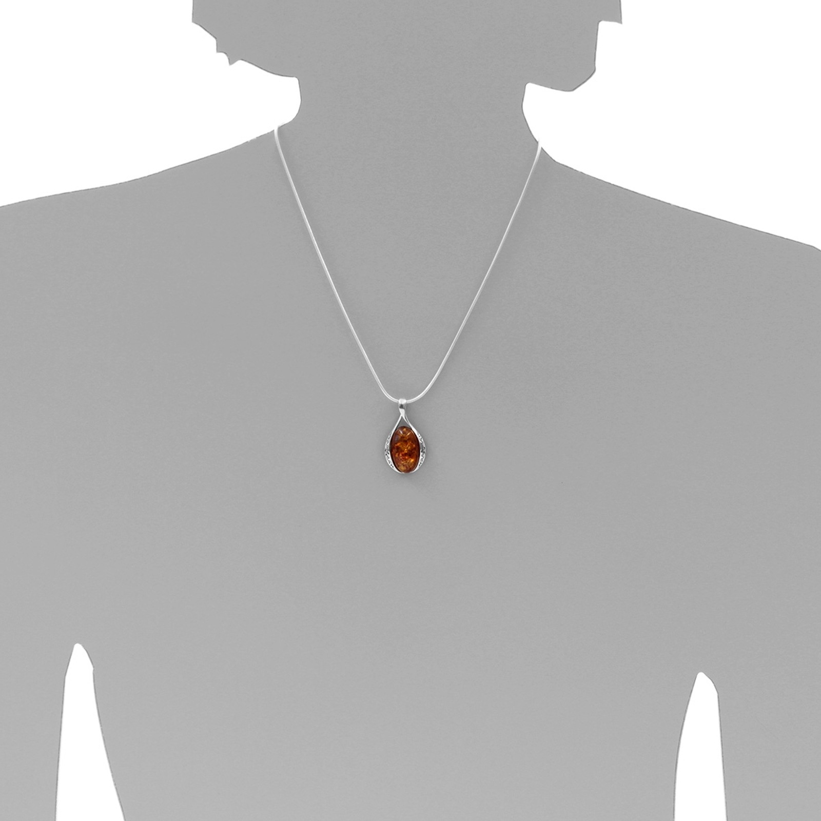 Kette mit Anhänger OSTSEE-SCHMUCK "Ostsee-Schmuck Kette mit Anhänger Annika" Gr. 45, silber, Halsketten, Damen, 45cm, Silber 925 (Sterlingsilber), L: 42 5