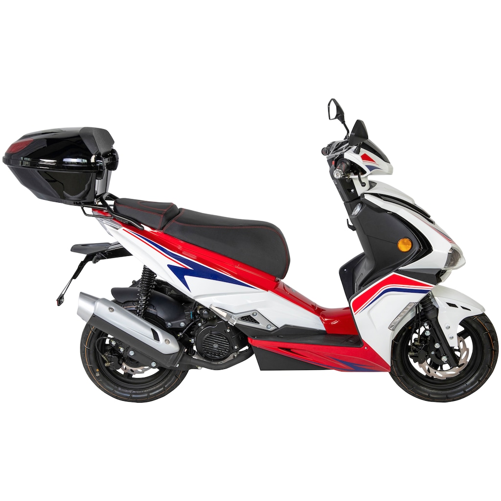 GT UNION Motorroller »Striker«, 125 cm³, 85 km/h, Euro 5, 8,84 PS, (Set), mit Topcase