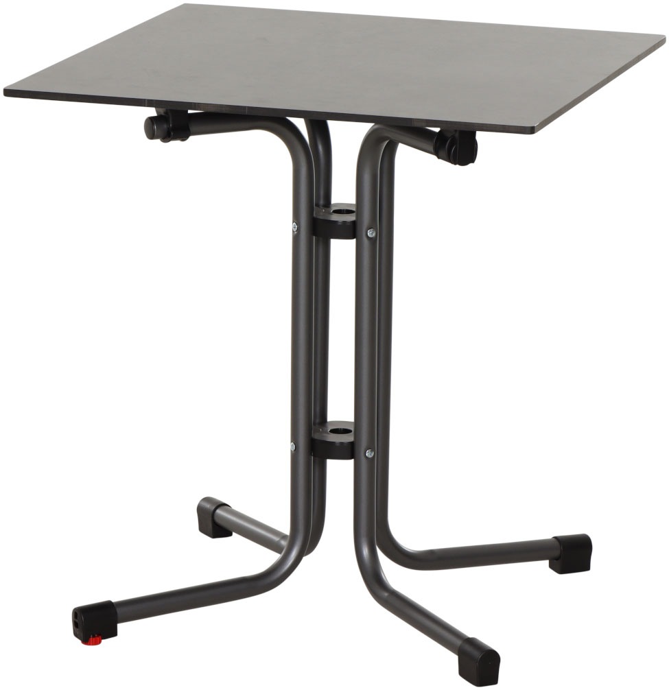 Siena Garden Gartensessel »Lane Sessel taupe 2er Set mit Tisch« Set, 2 Stk. tlg. 2 x Stapelsessel + Tisch Sola 65 x 65 cm