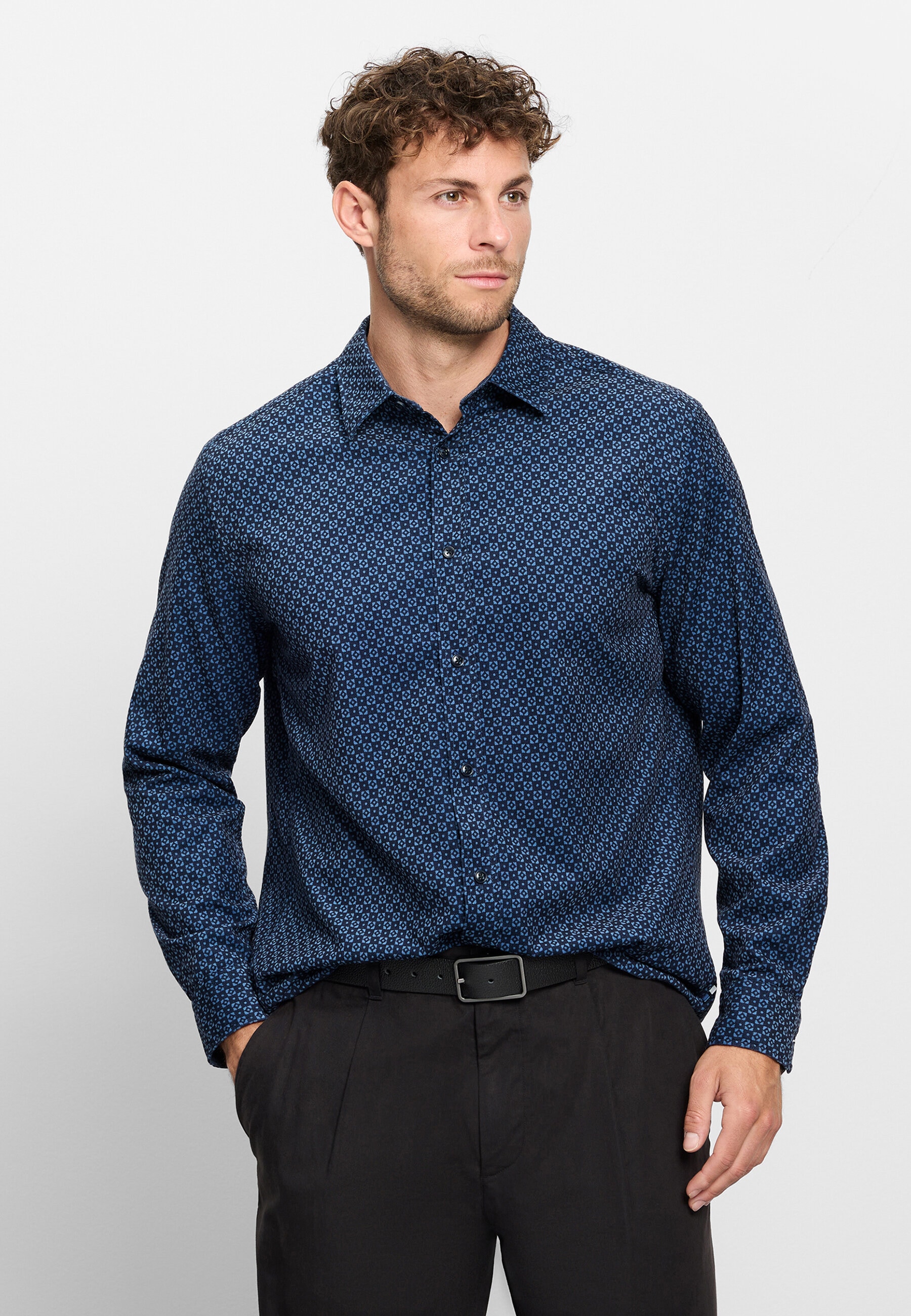 OLYMP Langarmhemd "OLYMP Casual, Regular Fit, Kent"