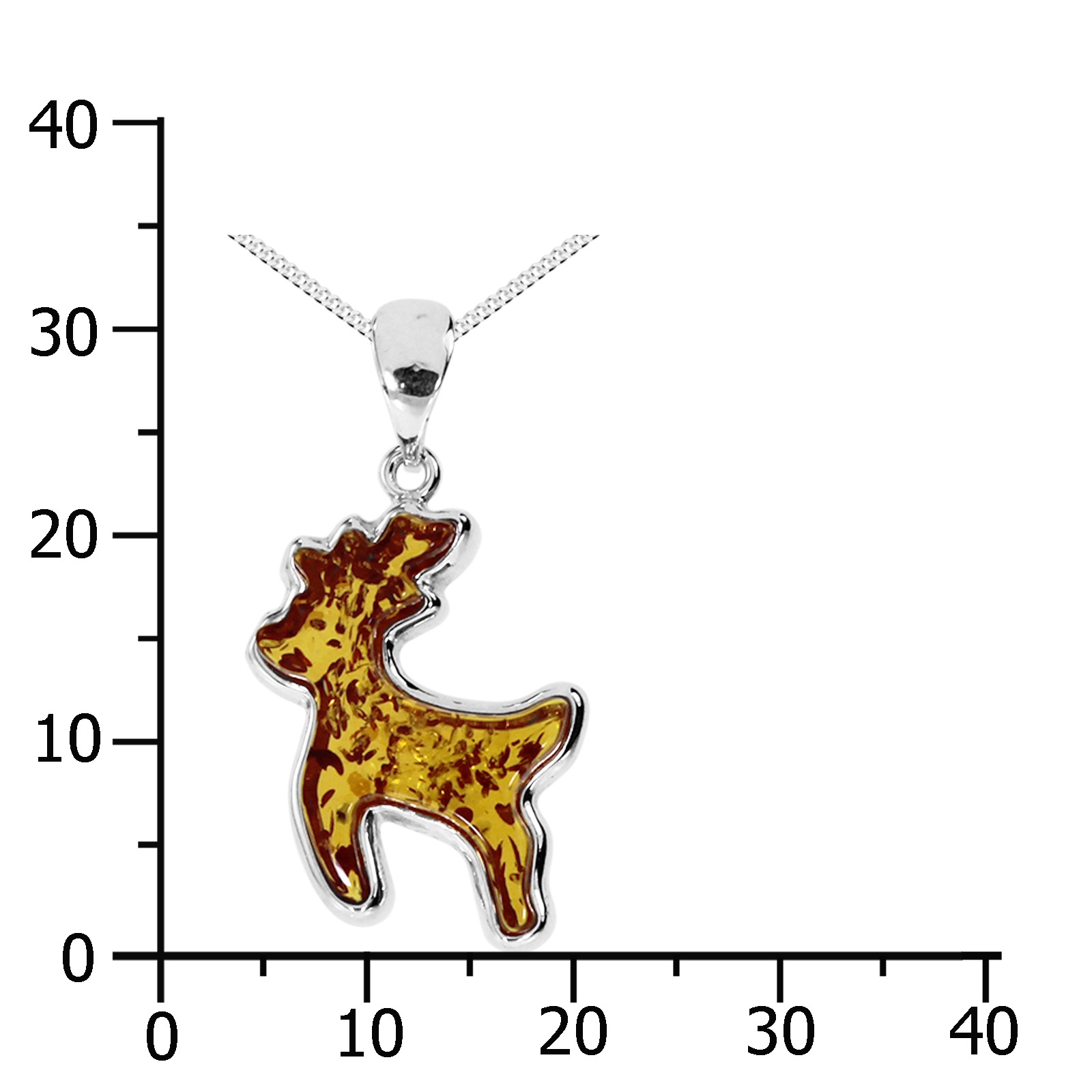 OSTSEE-SCHMUCK Kette mit Anhänger »- Hirsch - Silber 925/000 - Bernstein«