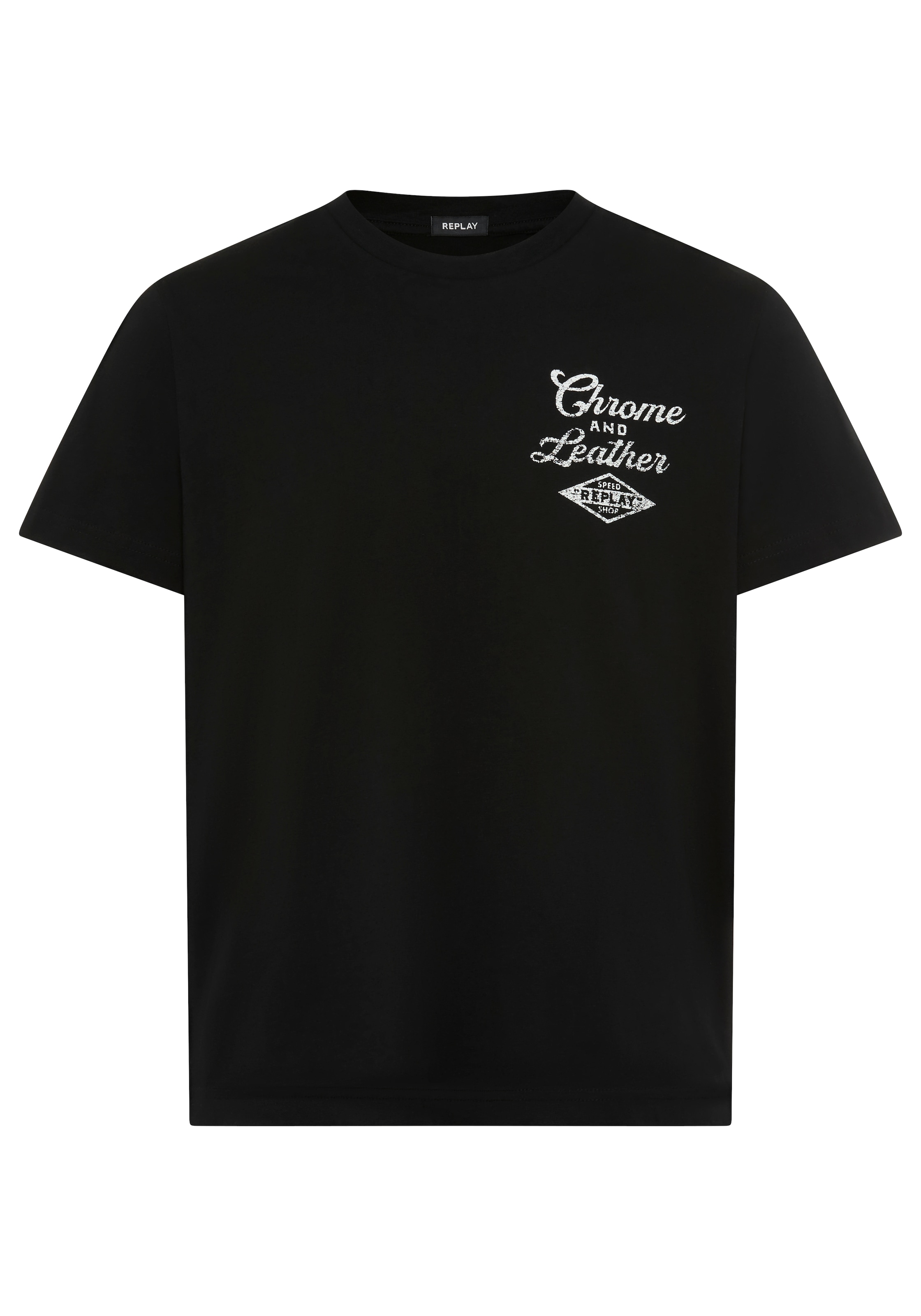 Replay T-Shirt mit Print, Rundhalsausschnitt