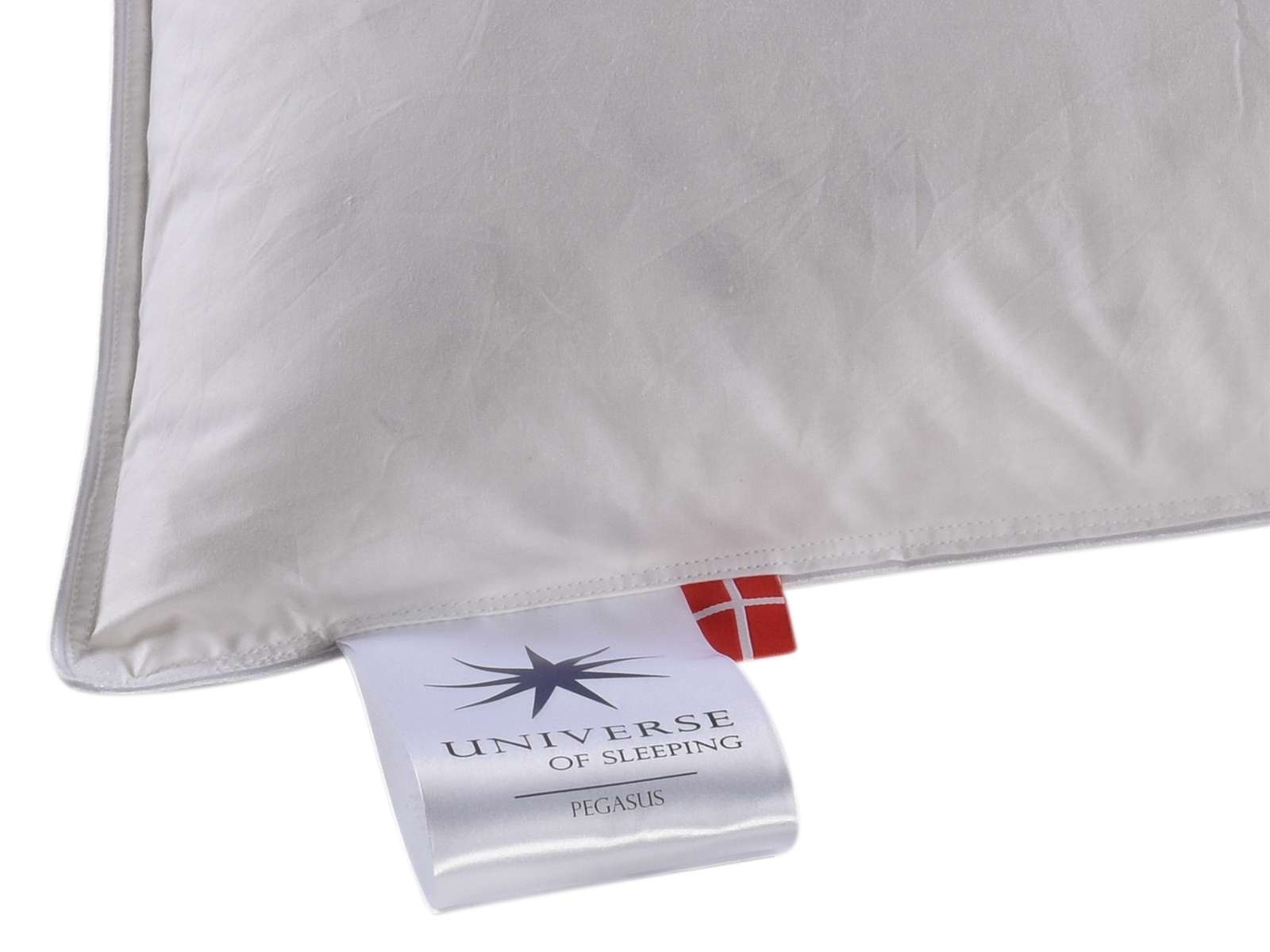 Universe of sleeping Baumwollkissen »mit Mischung aus 50% Polyesterfasern & 50% Feder-Daunenfüllung«, Füllung: Mischung aus 50% Polyesterfasern & 50% Feder-Daunenfüllung, (1 St.), Kopfkissen 40x80 cm. Dauerbauschig, pflegeleicht, Allergiker geeignet