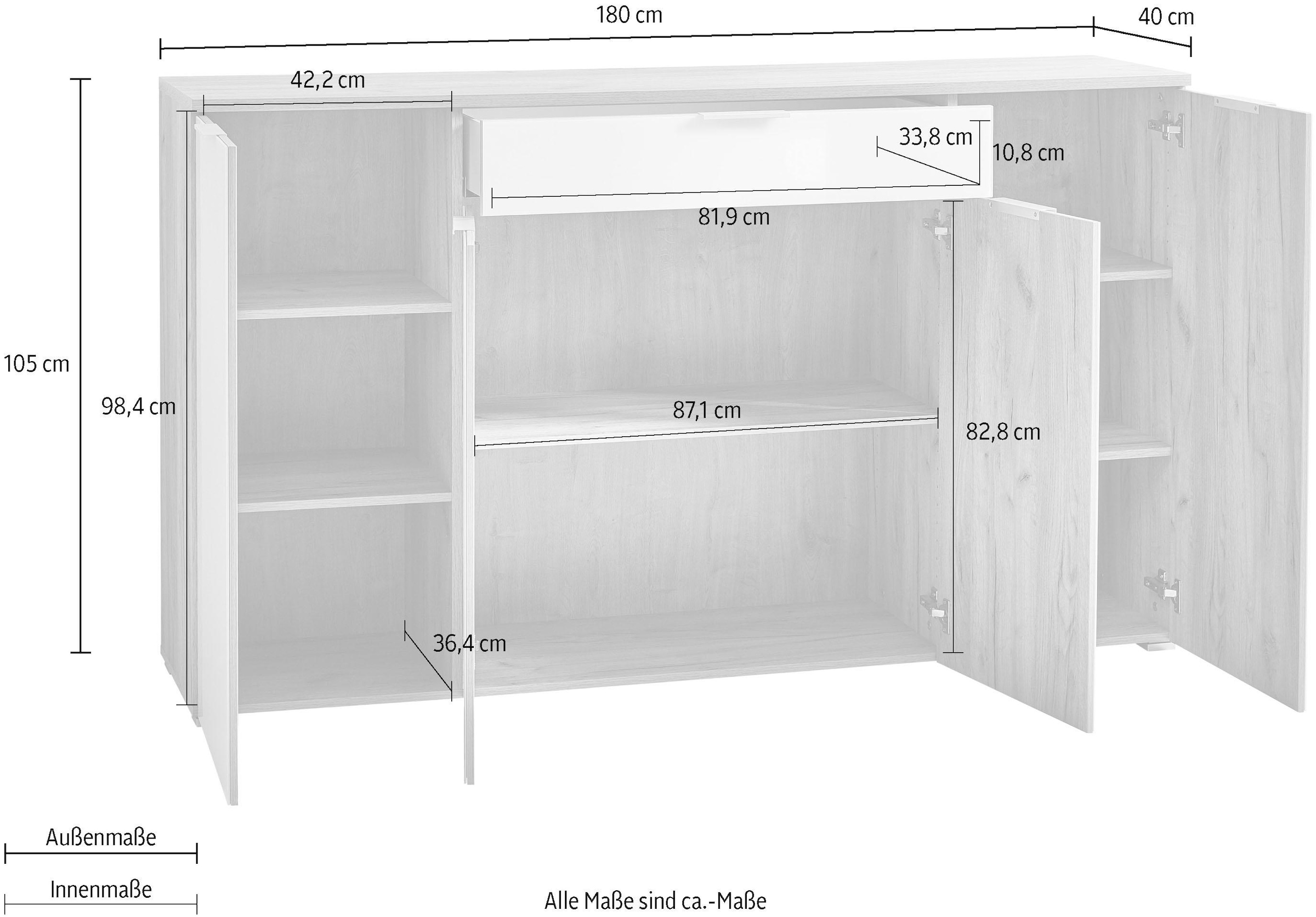 GERMANIA Sideboard »GW-Telde«, Breite 180 cm