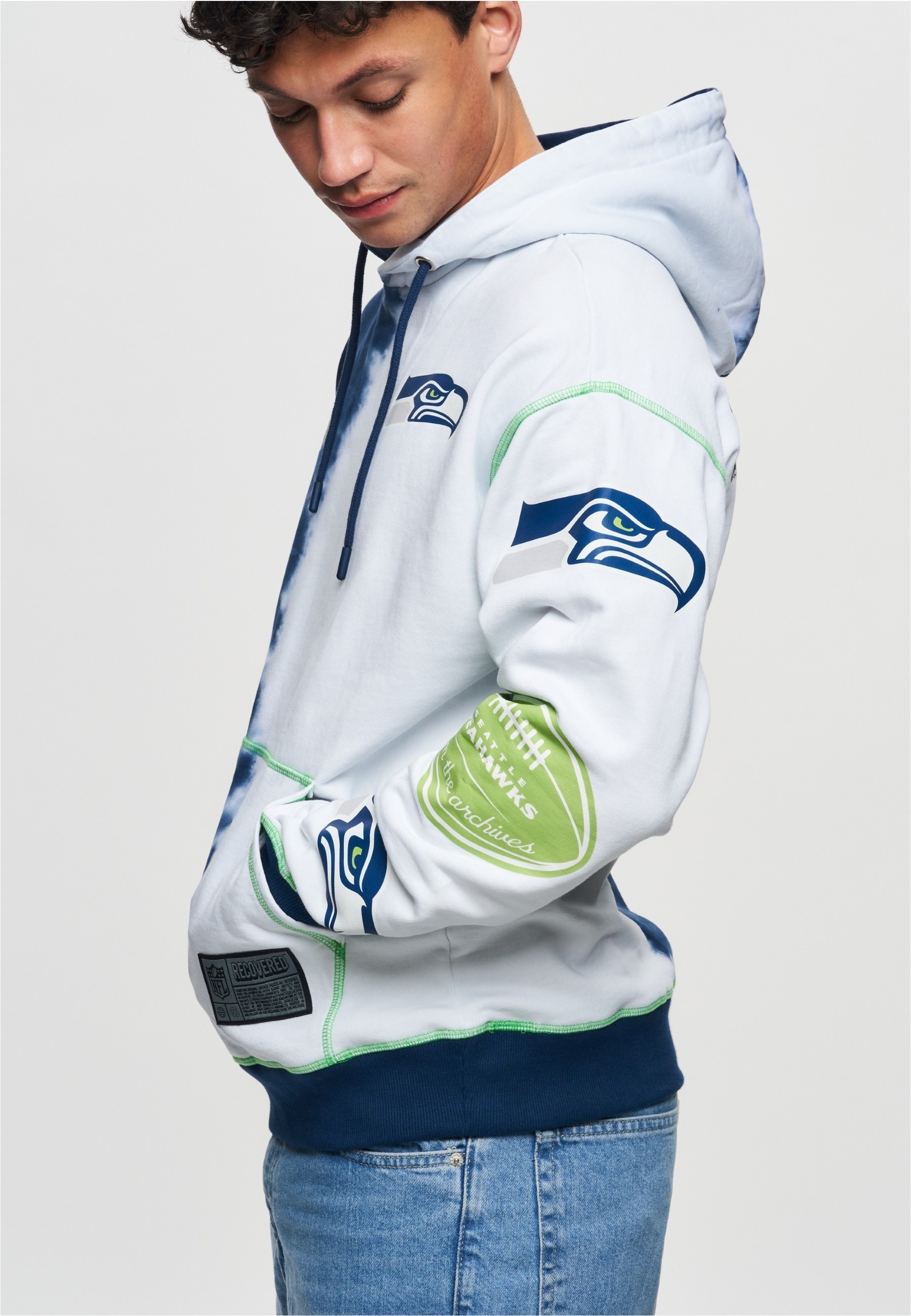Recovered Kapuzensweatshirt »NFL Seahawks Ink Dye Effect On«, für alle Seattle Seahawks-Fans