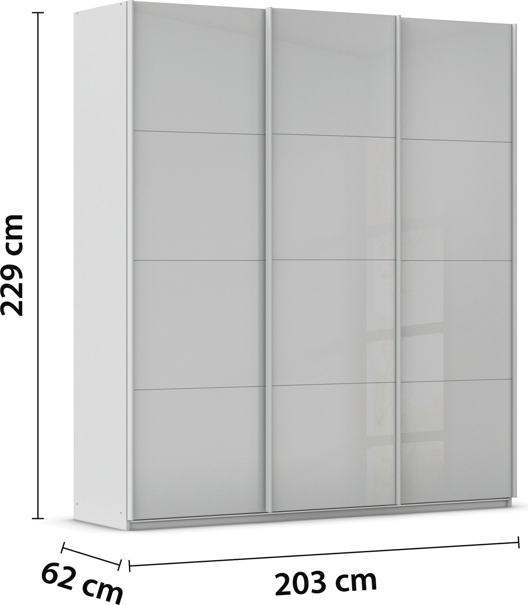 rauch Schwebetürenschrank »Kleiderschrank Schrank Garderobe AGORDO mit Glasfront«, durchdachte Innenausstattung, in 4 Breiten und 2 Höhen MADE IN GERMANY