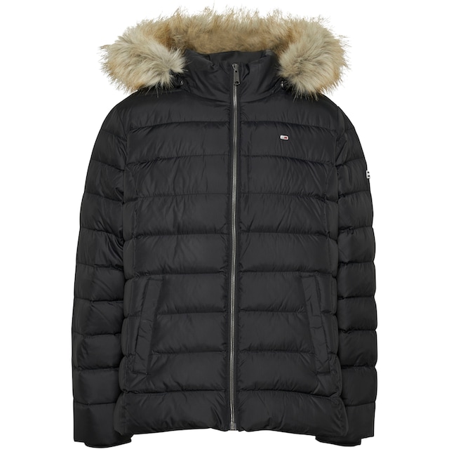 Tommy Jeans Curve Steppjacke »TJW CRV BASIC HOODED DOWN JACKET«, mit Kapuze,  PLUS SIZE CURVE,mit Fellimitat an der Kapuze kaufen | BAUR