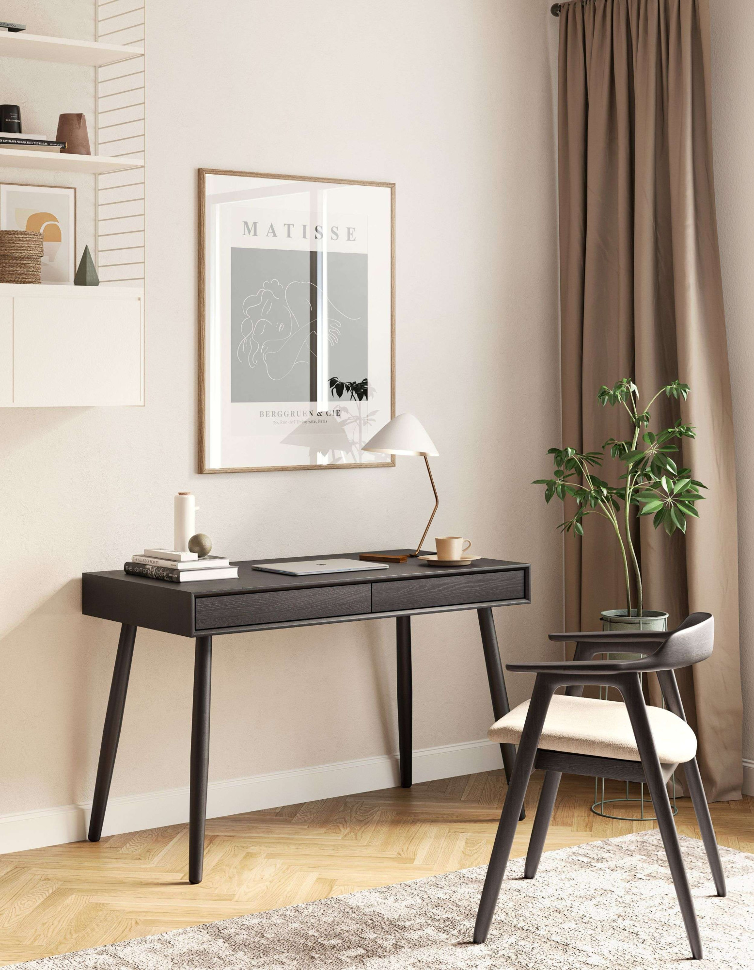 Woodman Schreibtisch "Carson, Computertisch, Home Office" 120/60/78, Breite 120 cm, Schubladen mit Push-to Open, FSC