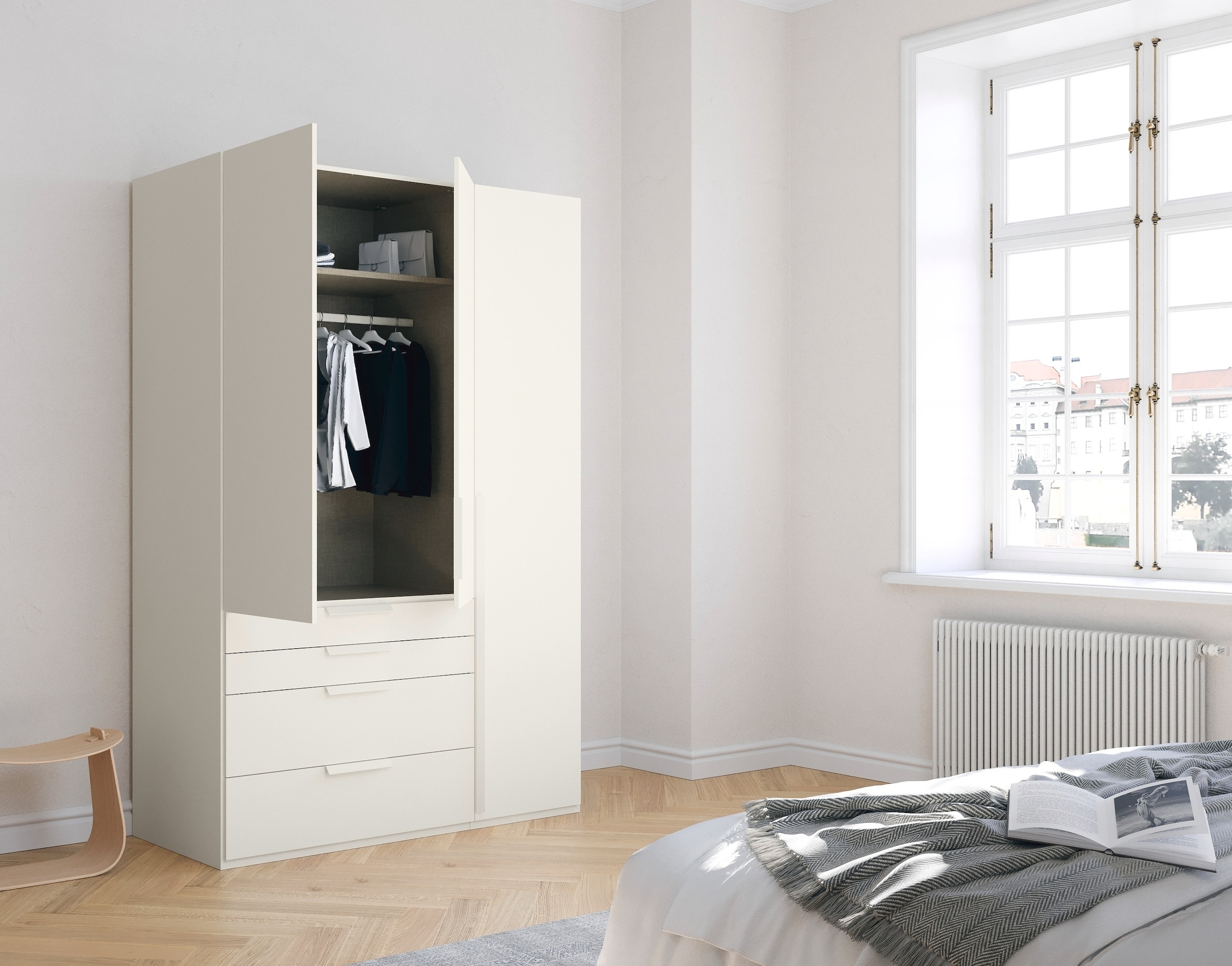 rauch Drehtürenschrank »Purisma«, mit Schubladen und umfangreichem Zubehör, mit Soft-Close-Funktion