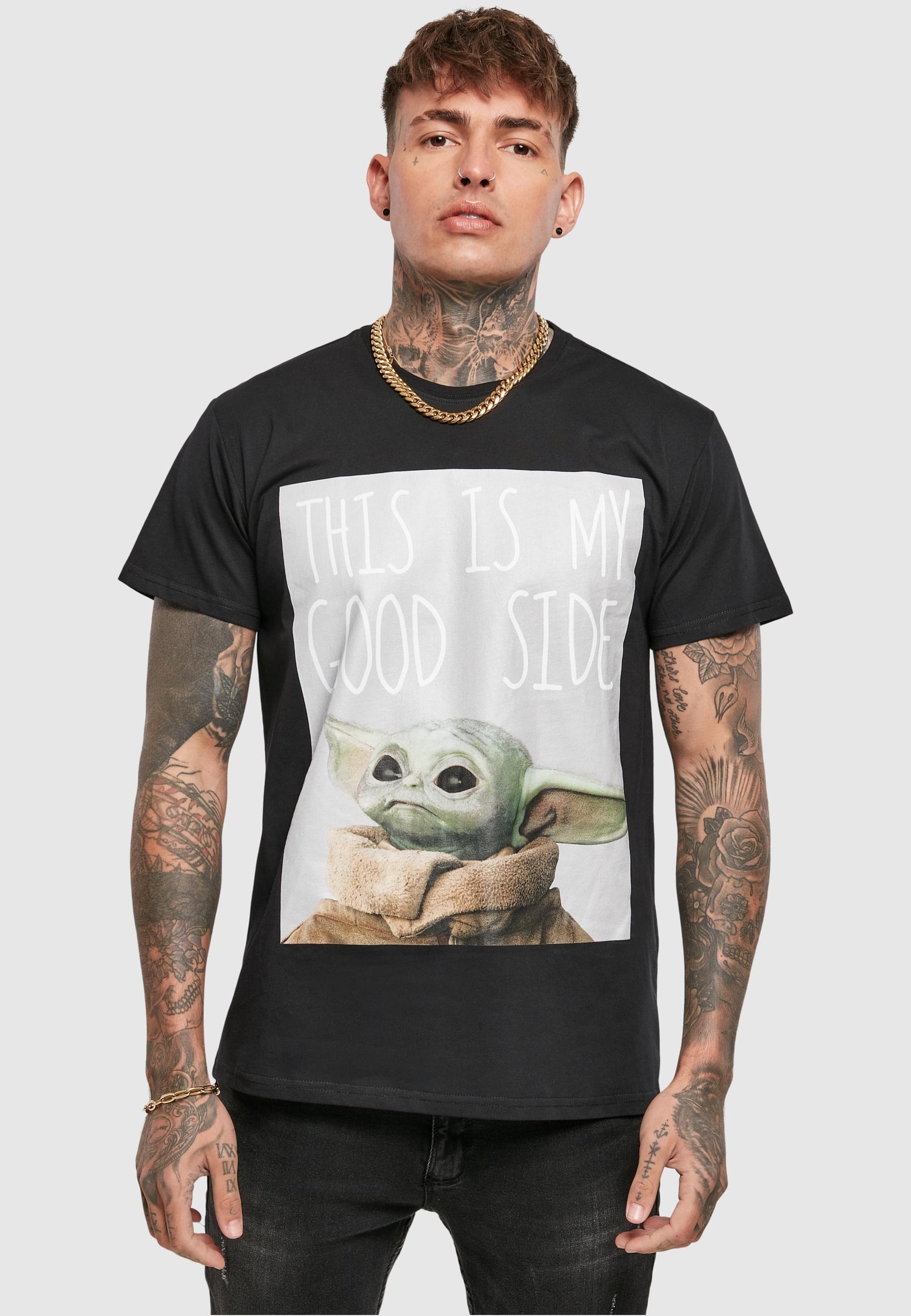 Merchcode T-Shirt »Merchcode Herren Baby Yoda Good Side Tee«, (1 tlg.)