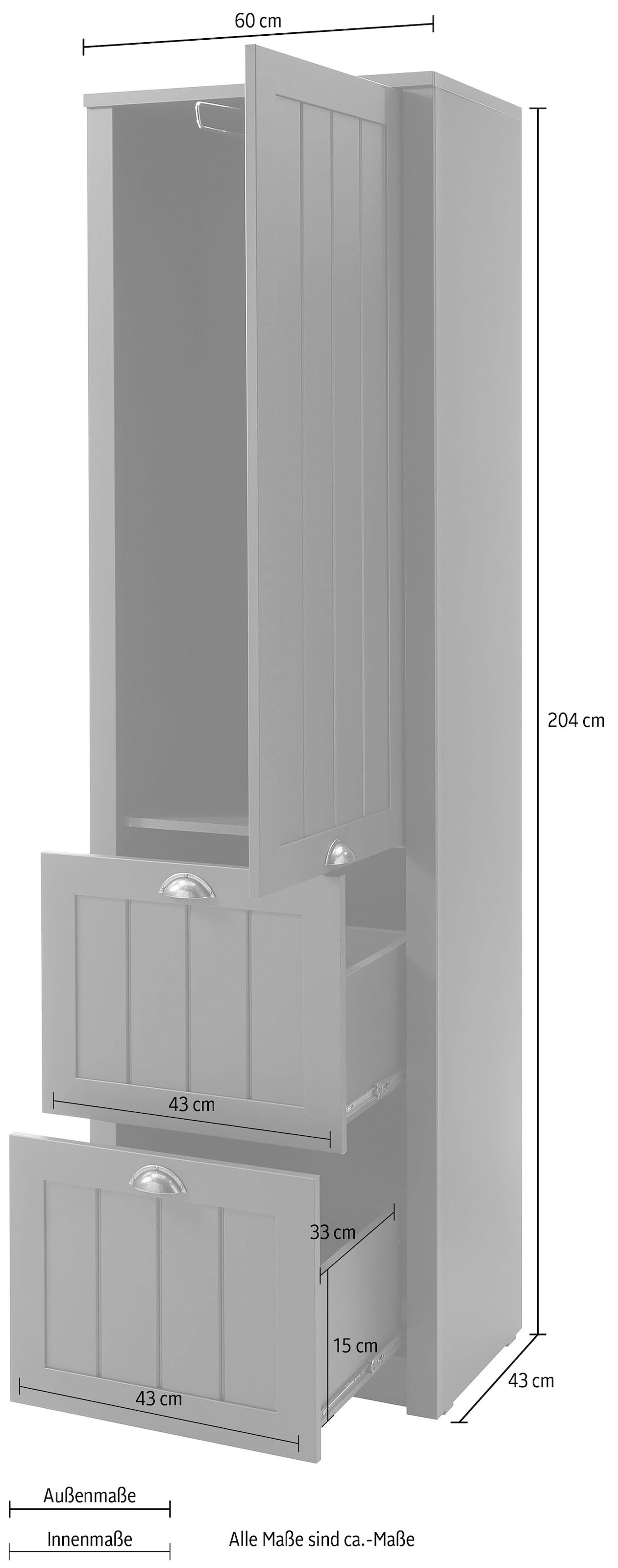 Home affaire Garderobenschrank, Höhe ca. 204 cm