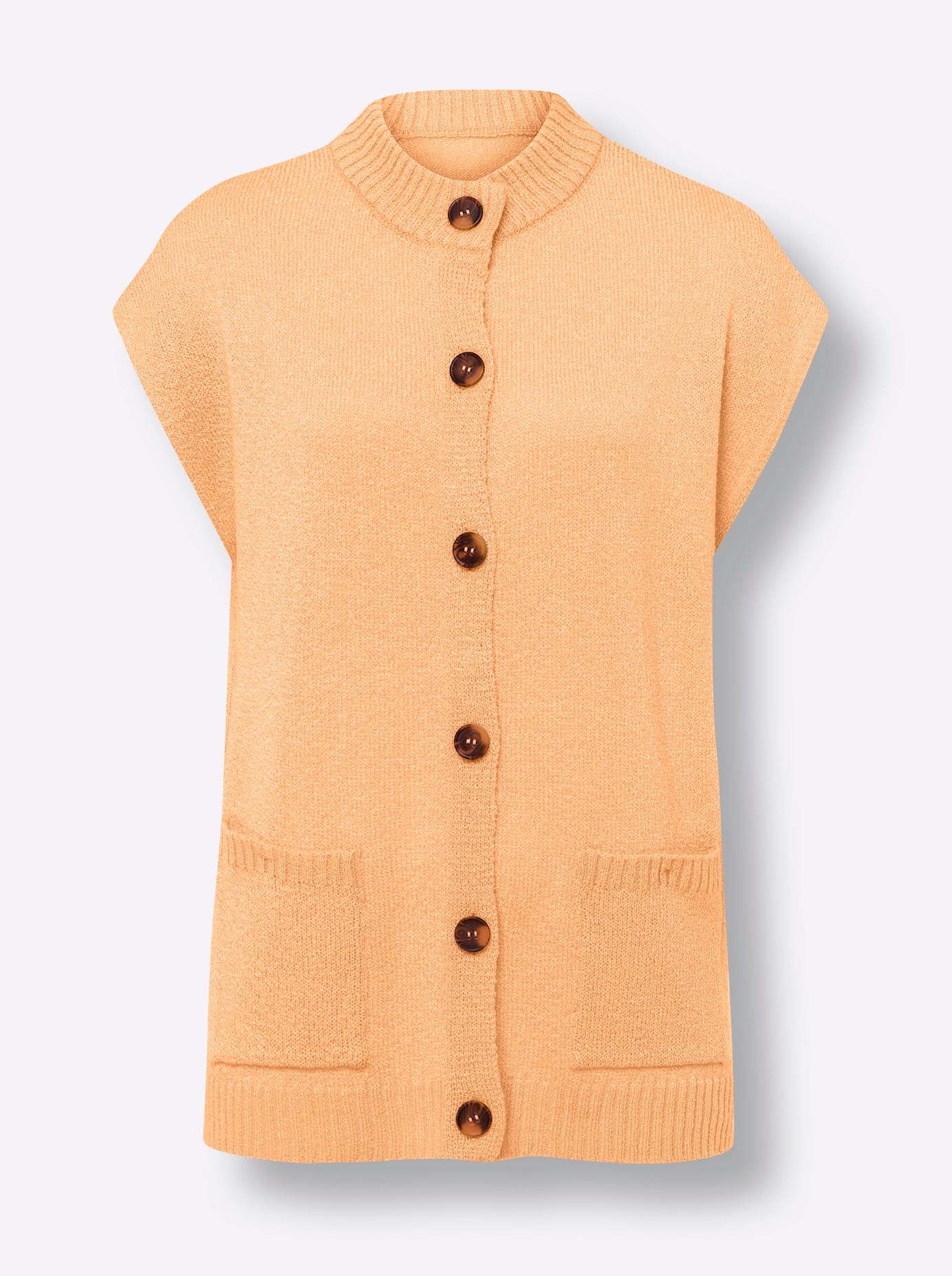 Strickweste CLASSIC BASICS, Damen, Gr. 40, rot (apricot), 100% Polyacryl, unifarben, Westen Strickweste 2