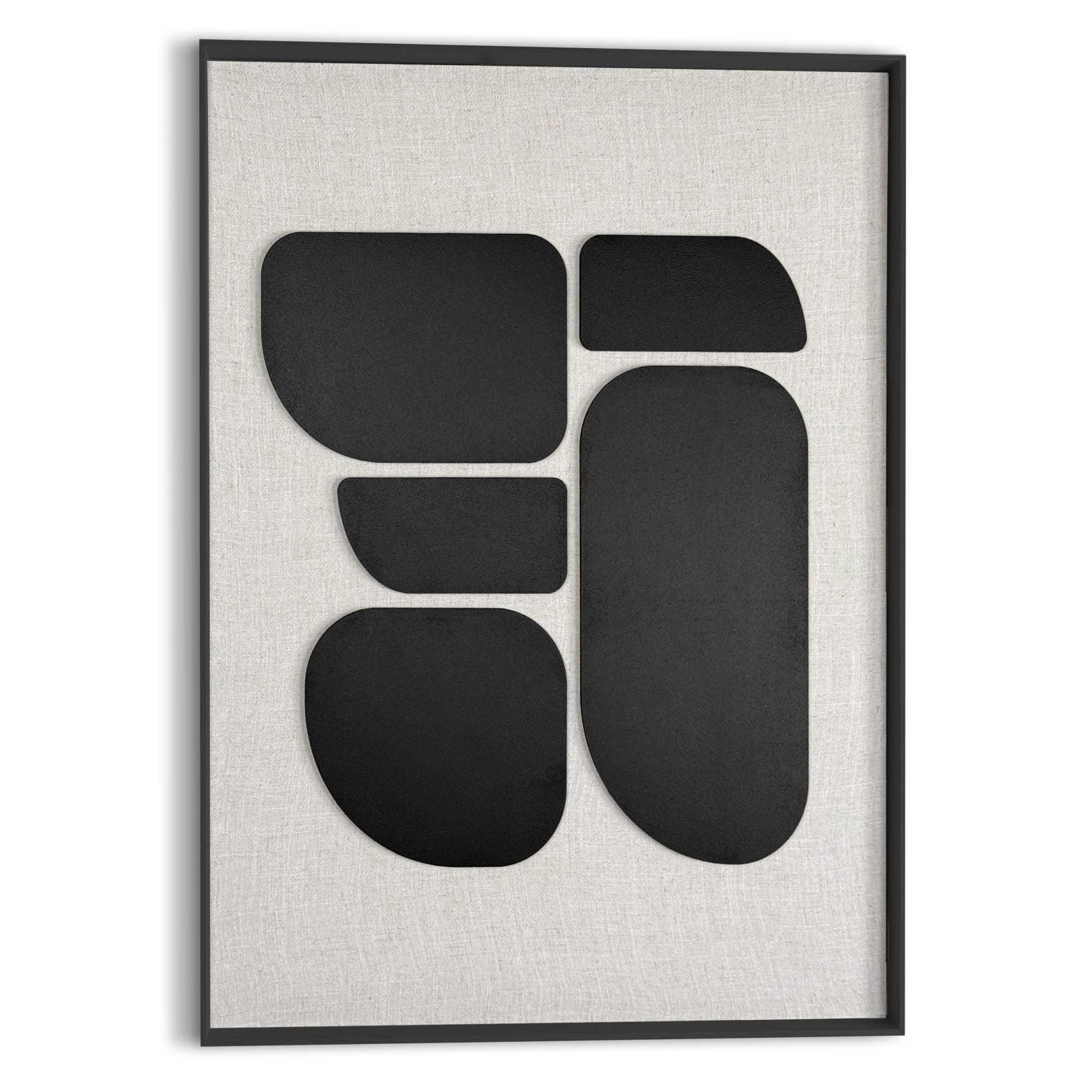 Reinders Wandbild "Organic Blocks schwarz", Wohnzimmer - Schwarz-Weiß - MDF günstig online kaufen