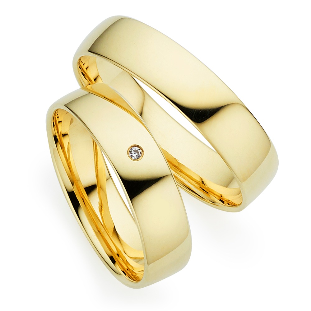 PHÖNIX Damen Trauring "Schmuck Partnerring Ehering Verlobungsring Freundschaftsring", 49, 0,01 SI = kleine Einschlüsse mit Brillant, Silber 925