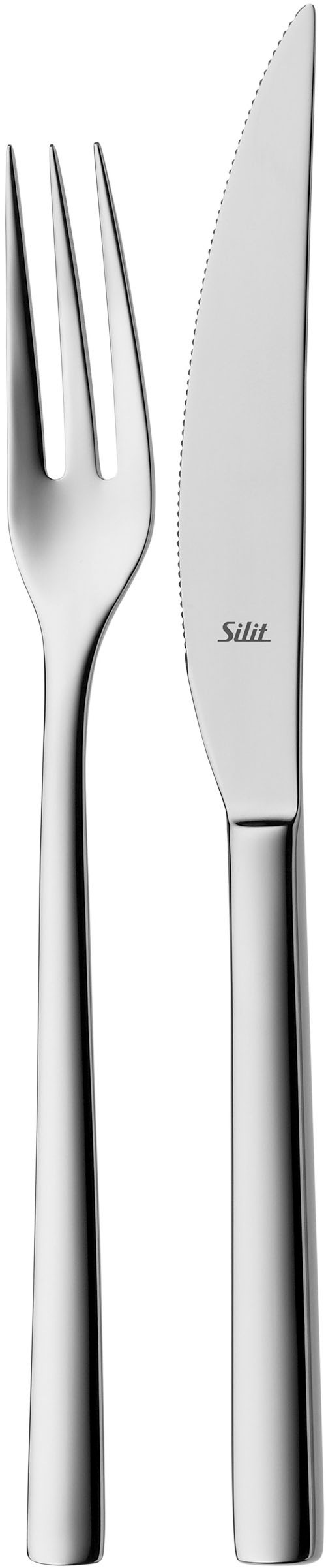 Silit Steakbesteck "Trend" 12-teilig, Crominox: Edelstahl 18/10, Wellenschliff