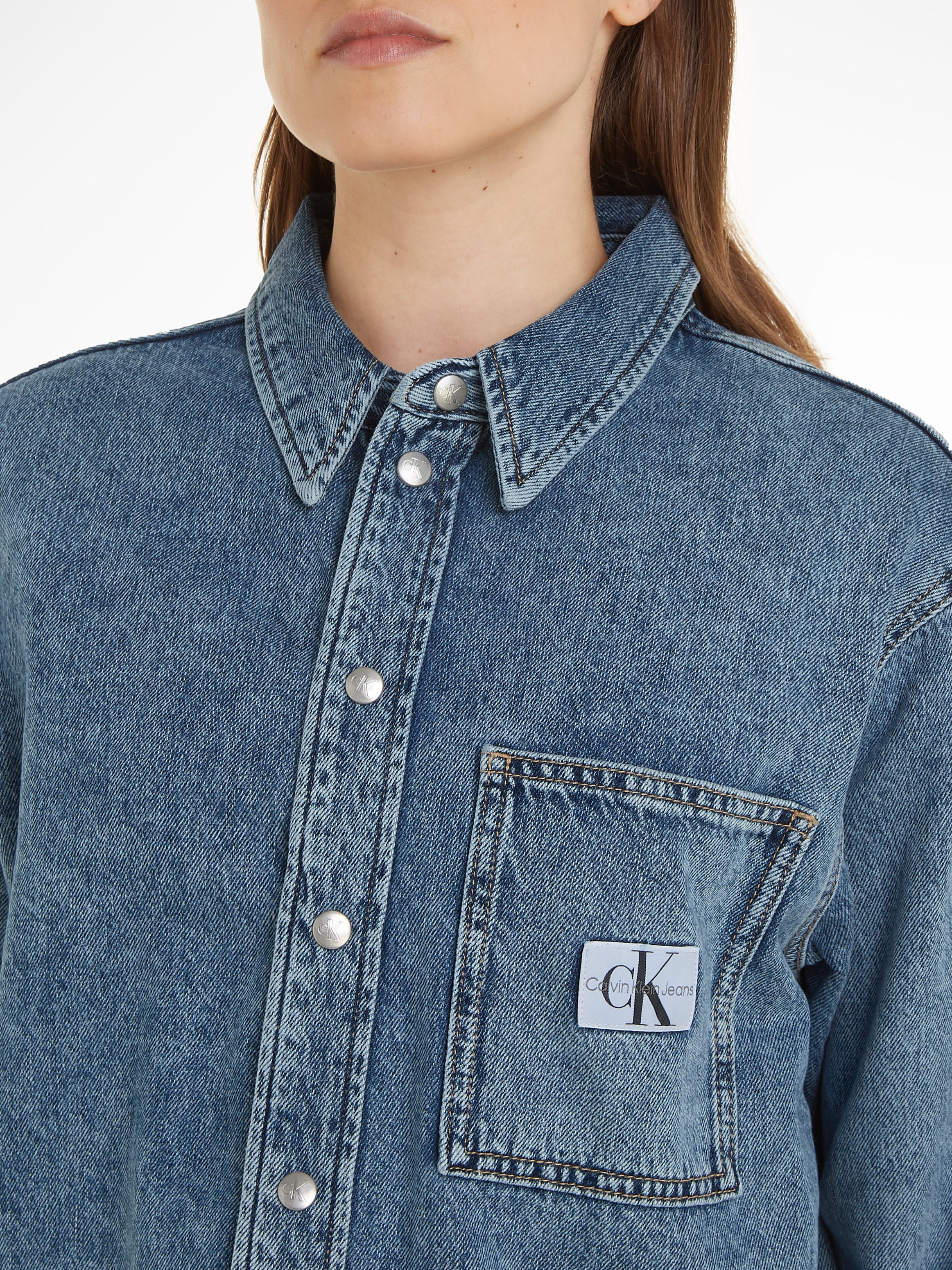 Calvin Klein Jeans Jeansbluse »CROPPED bestellen DENIM | BAUR DAD SHIRT«