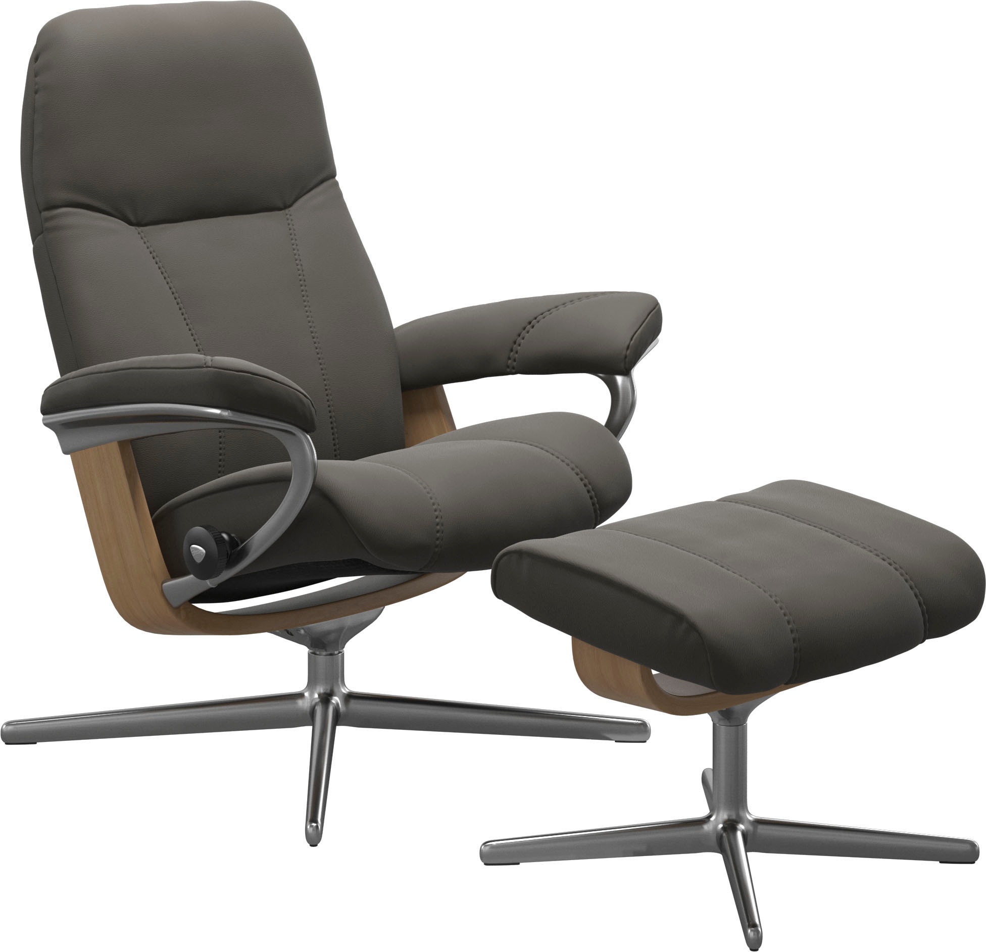 Stressless® Fußhocker »Consul«, mit Cross Base, Größe S, M & L, Holzakzent Eiche