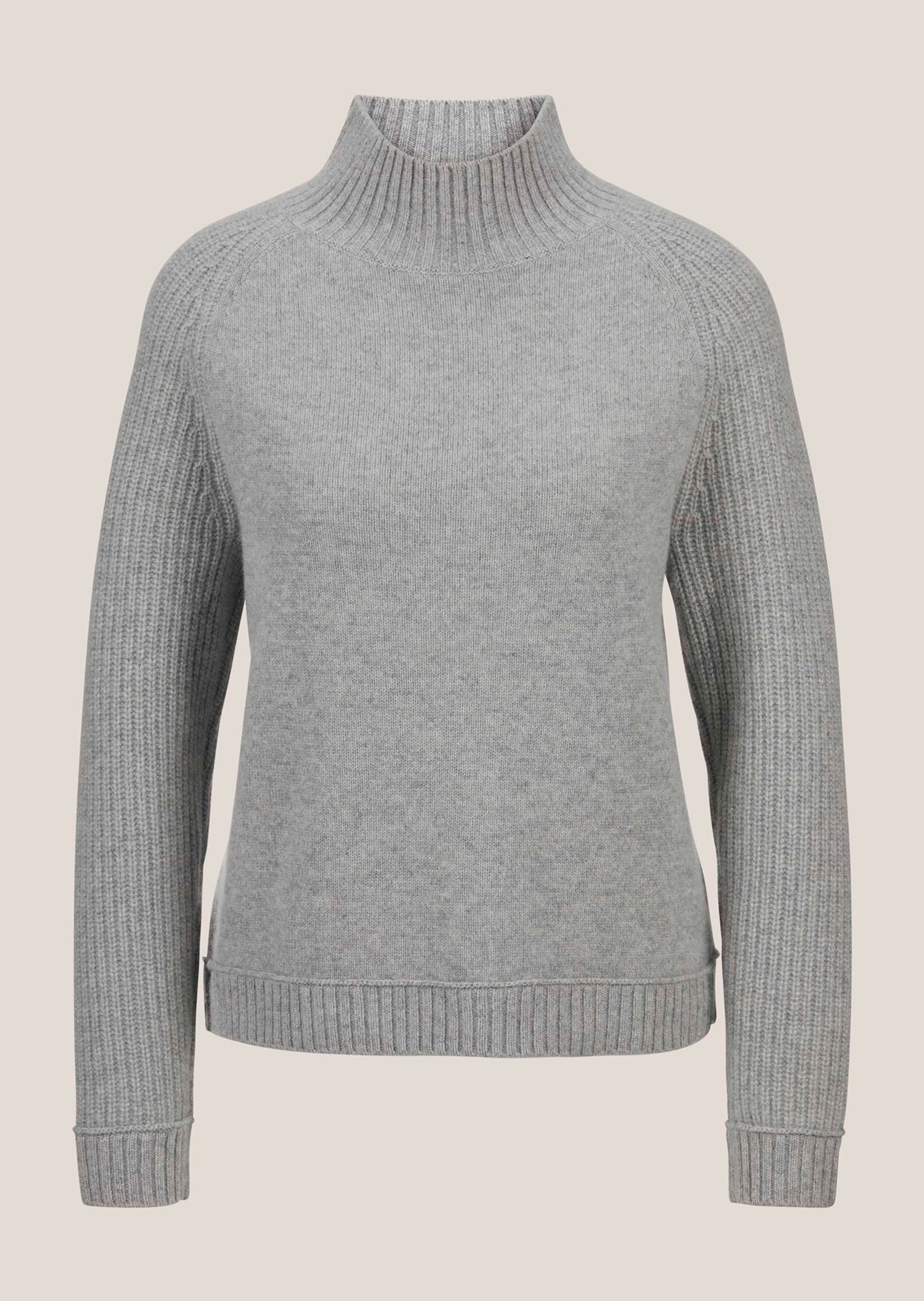 MADELEINE Longpullover »Pullover Kurzer Stehkragen-Pullover mit Kaschmir«