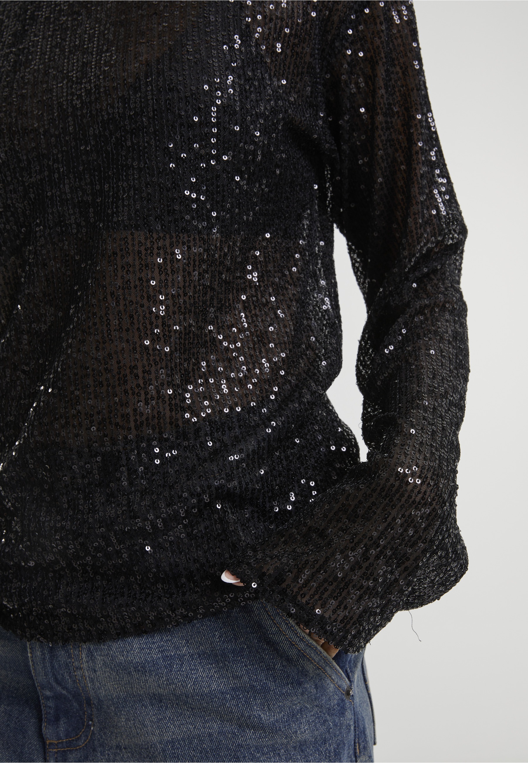 URBAN CLASSICS Longsleeve »Urban Classics Ladies Sequins Longsleeve« 1 Stk.