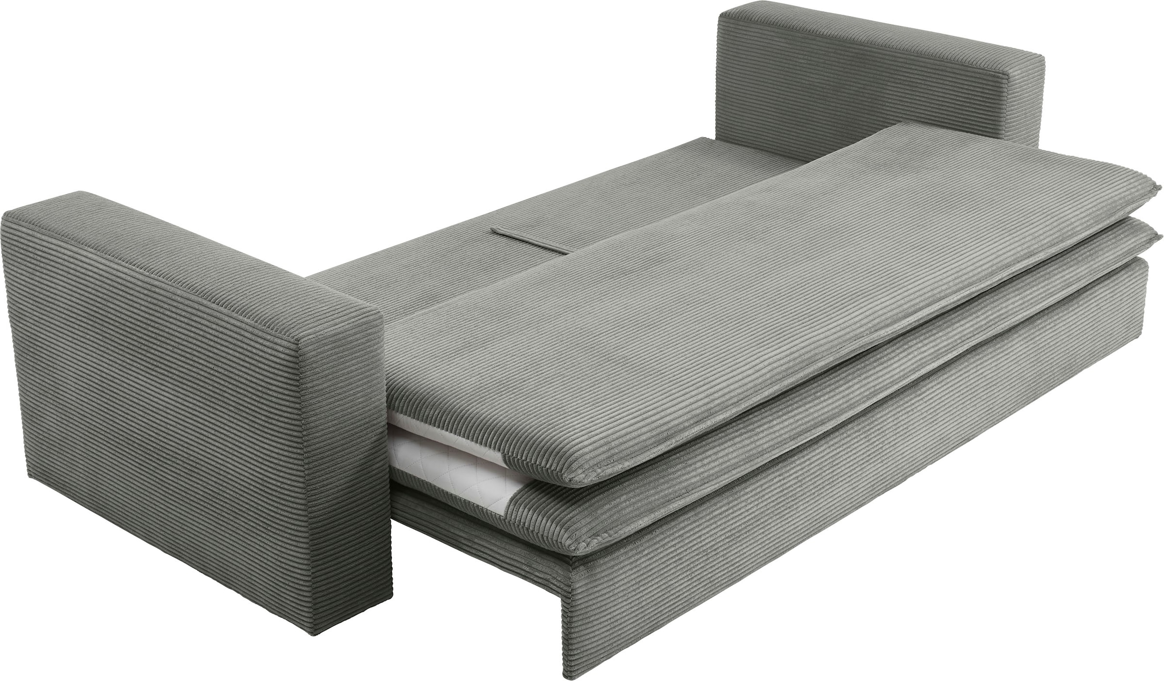 Places of Style Sitzgruppe »PIAGGE«, (2 tlg.), 3-Sitzer-Sofa mit Bettfunktion und Loveseat-Hocker im Set