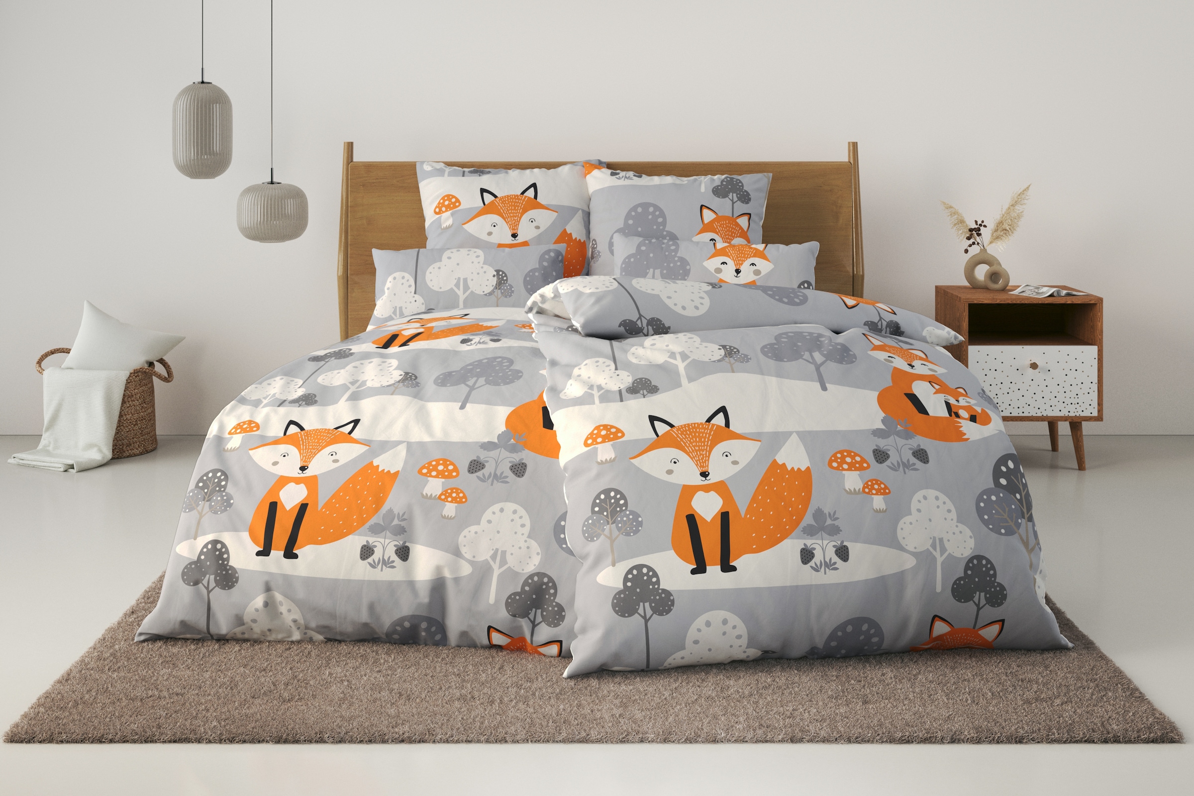 OTTO home Bettwäsche "Physalis" 2 Stk. in Gr. 135x200 oder 155x220 cm, 100% günstig online kaufen