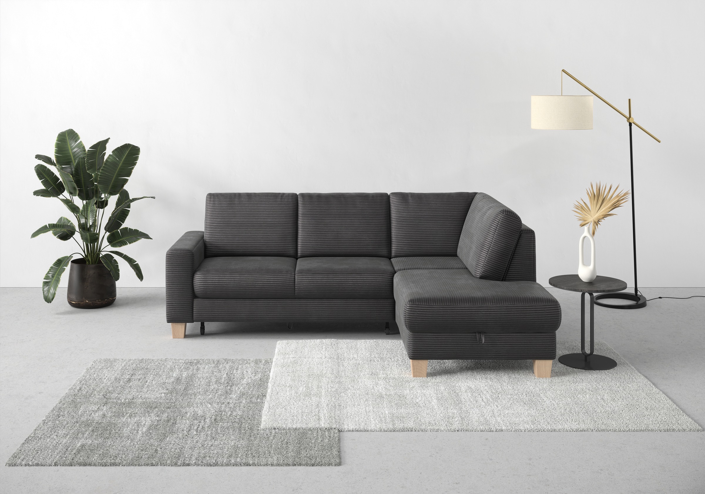 Thumbnail - Home affaire Ecksofa "Summer L-Form", mit Ottomane, wahlweise mit Bettfunktion und Bettkasten, Cord-Bezug