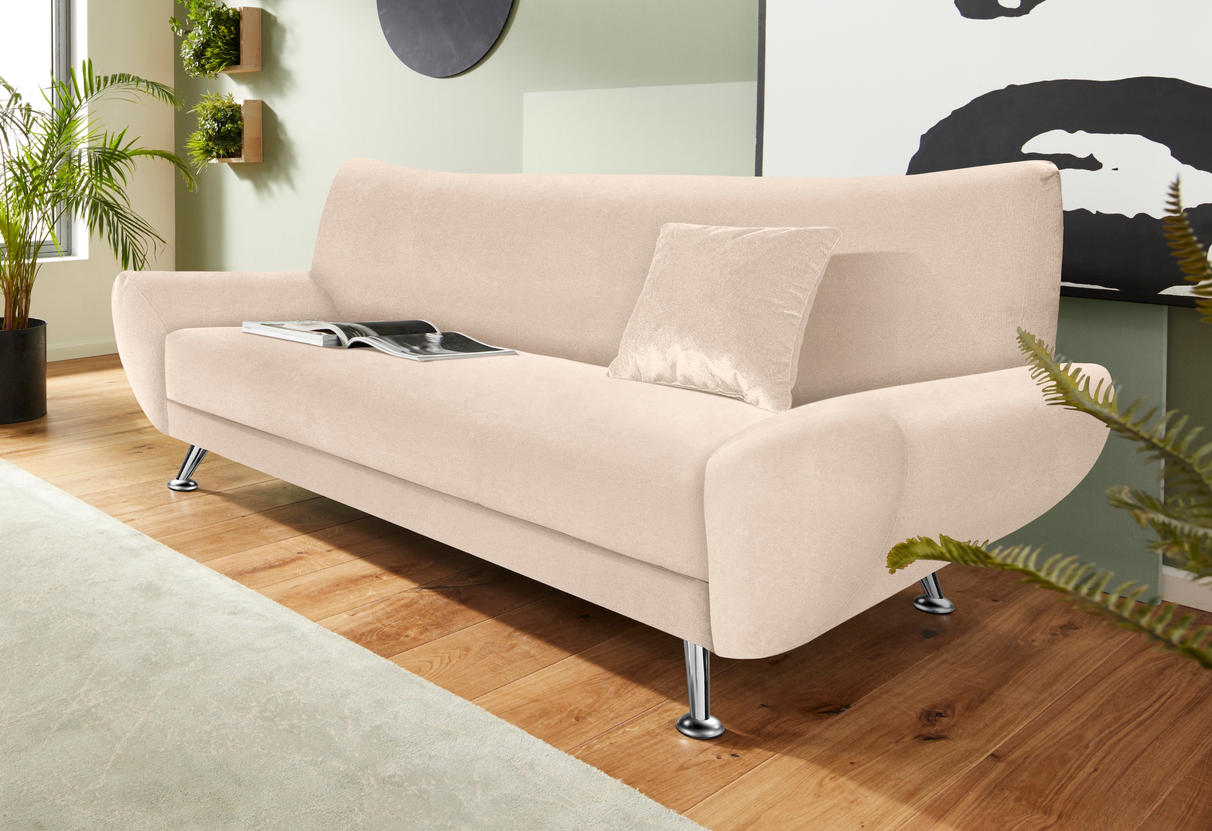 Home affaire 3-Sitzer "Saltare elegant & komfortabel, toller Designfuß, bequem, Breite 205cm"
