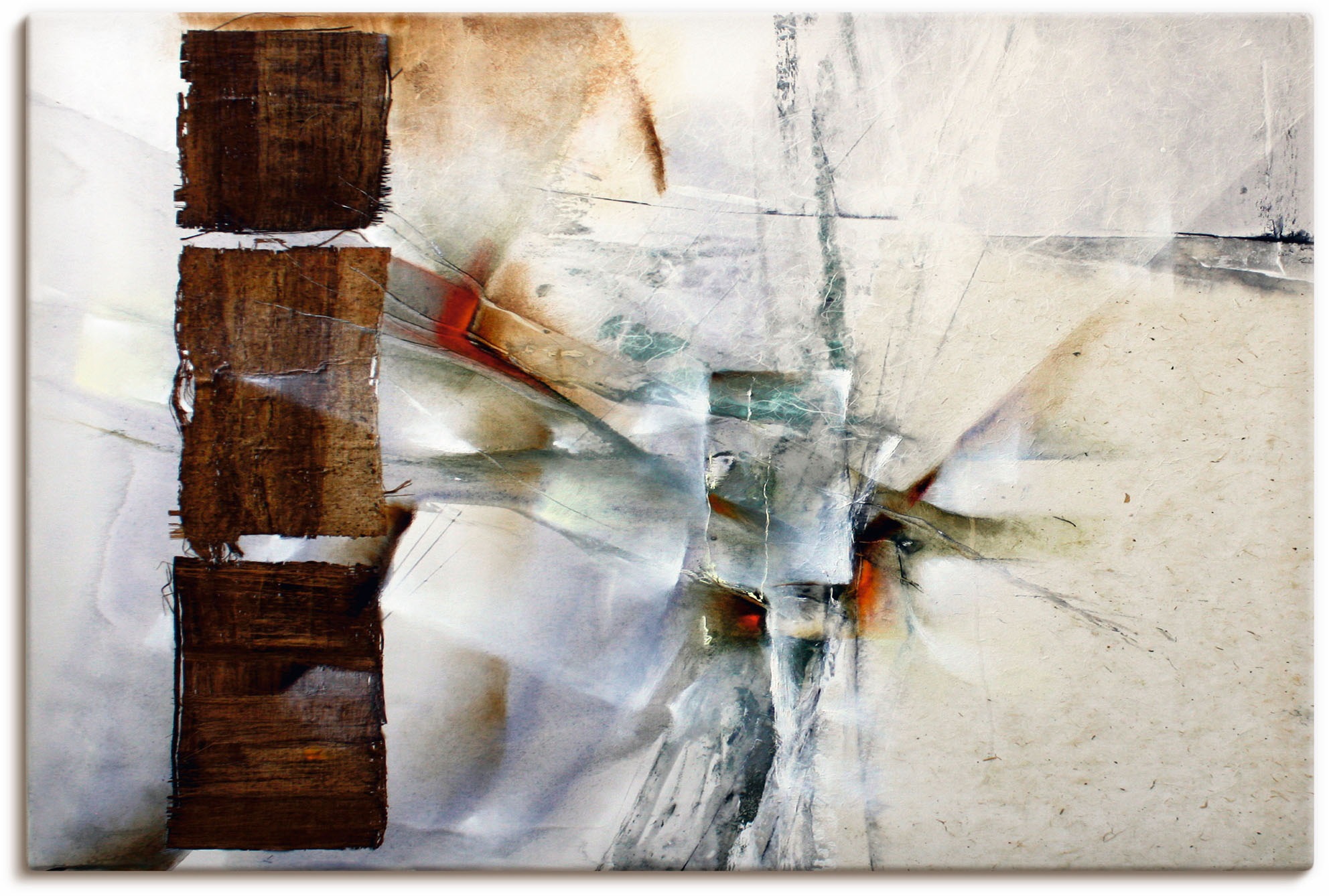 Artland Wandbild »Abstrakte Komposition weiß«, oder Größen St.), kaufen BAUR in Gegenstandslos, Wandaufkleber versch. (1 Leinwandbild, | als in Poster Alubild