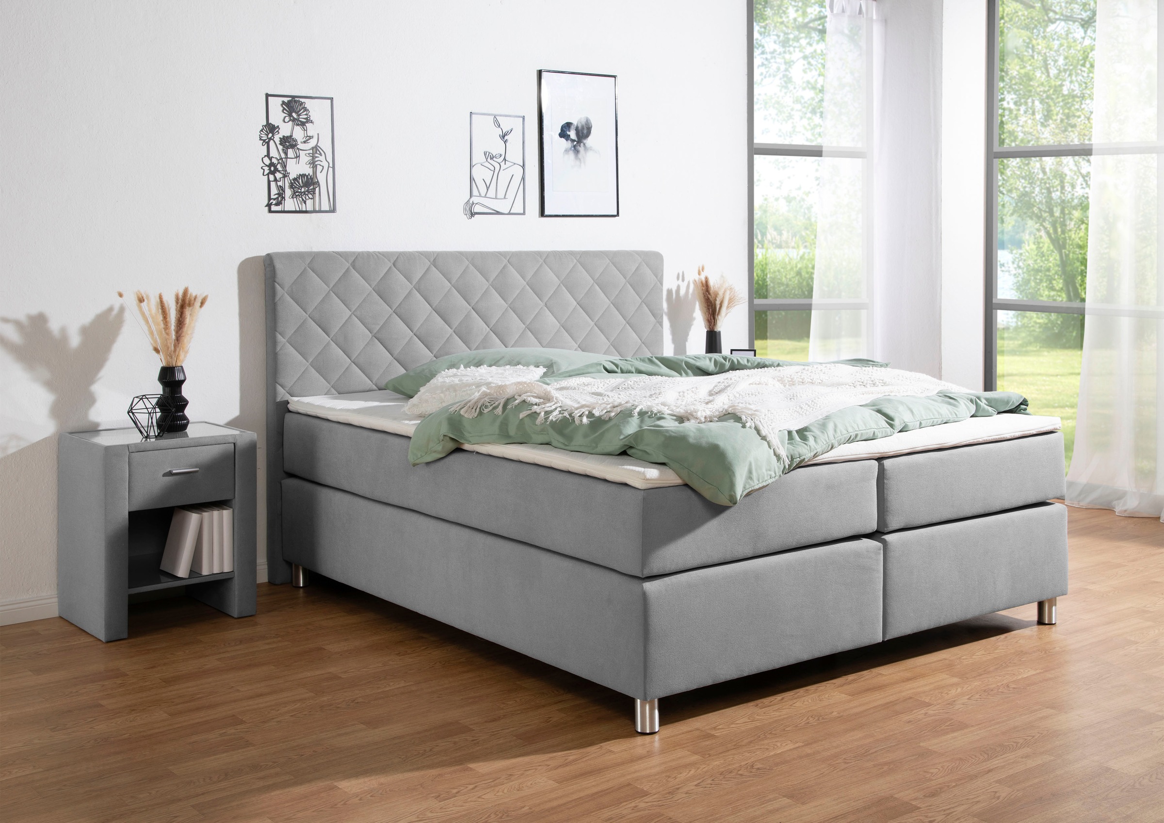 Home affaire Boxspringbett "Bernard, in verschiedenen Breiten" inkl. Topper günstig online kaufen