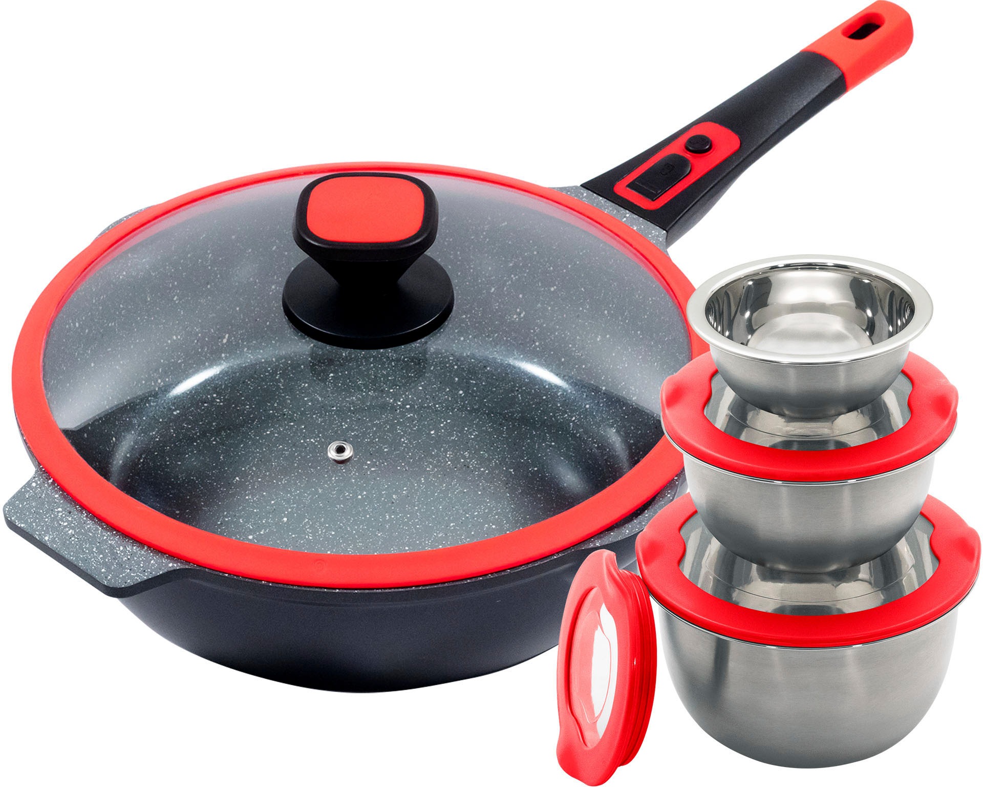 KING Bratpfanne "Click-Grip" Aluminiumguss Set, 3 Ø17.5 Ø14.5cm Ø12cm mit D günstig online kaufen