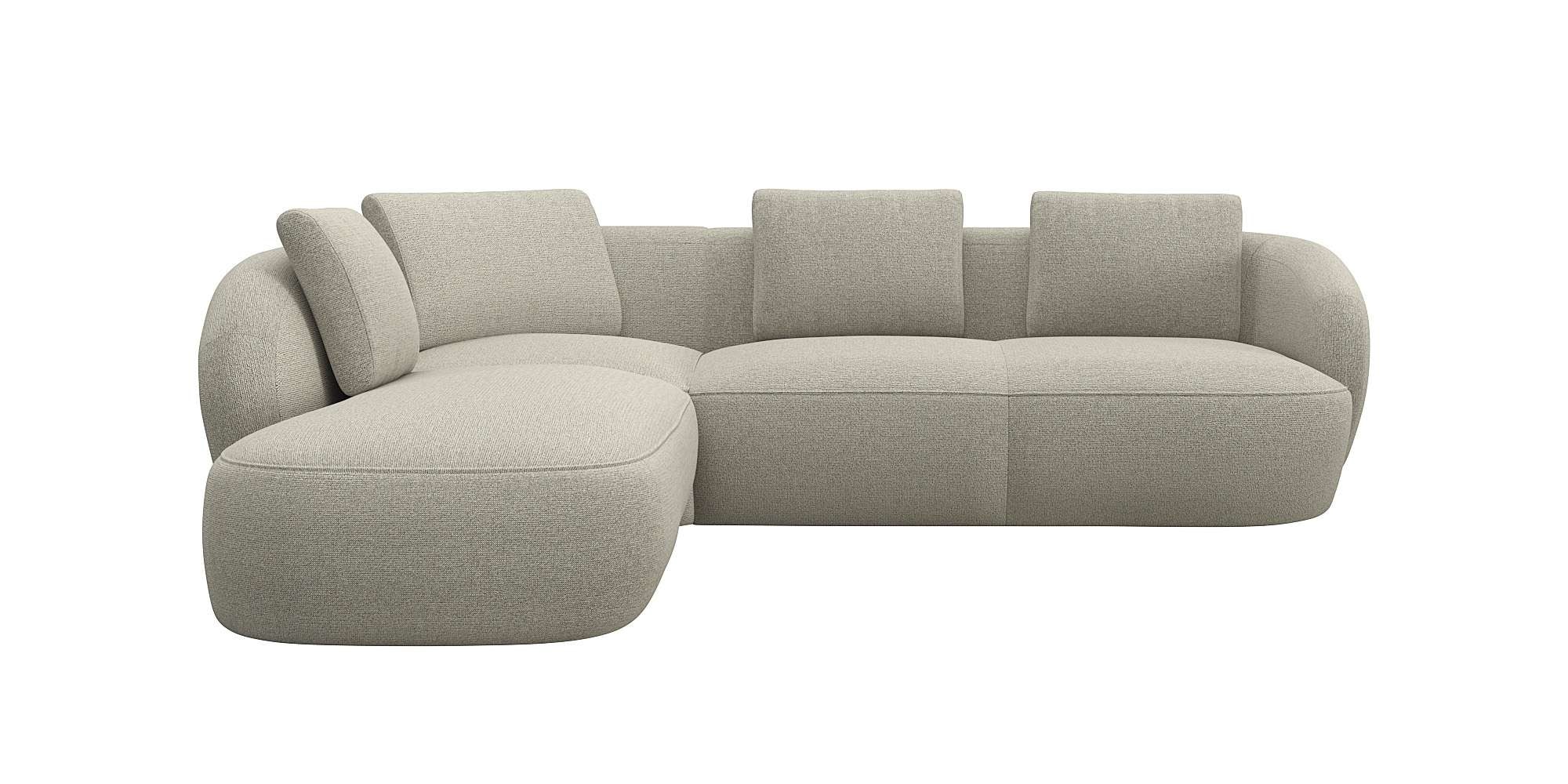 FLEXLUX "Torino, rund, L-Form, Sofa-Ecke mit Ottomane" Modernes, organische günstig online kaufen