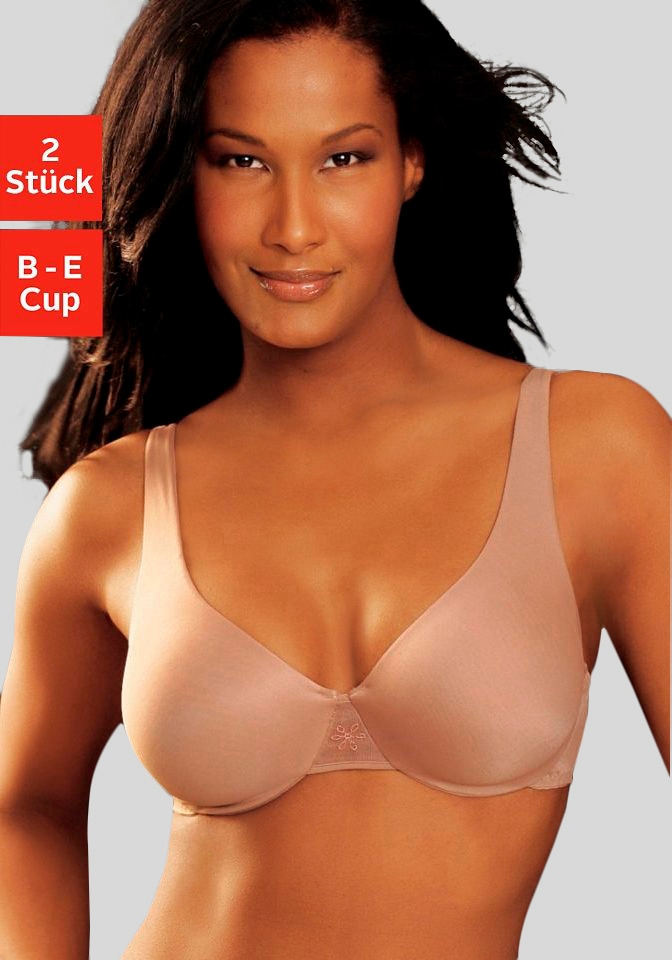 NUANCE Damen T-Shirt-BH, Gr. 75, braun, Microtouch, Obermaterial: 85% Polyamid, 15% Elasthan, BHs, mit Bügel und nahtlosen, doppellagigen Cups