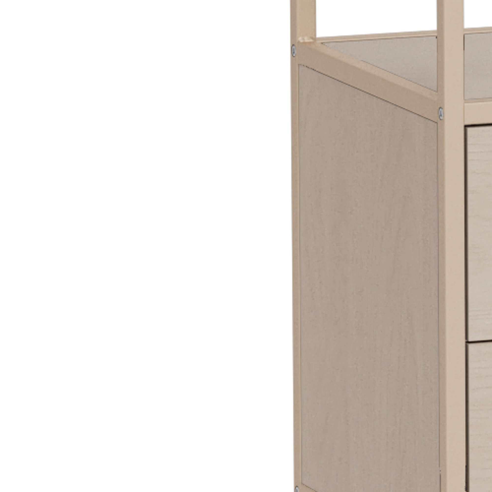 ACTONA GROUP Regal »Seaford, Standregal, Regal, Raumteiler« 77x35x185 cm,  schwarzer Stahlrahmen, 2 Schubladen, Wendemodul, Breite 77 cm