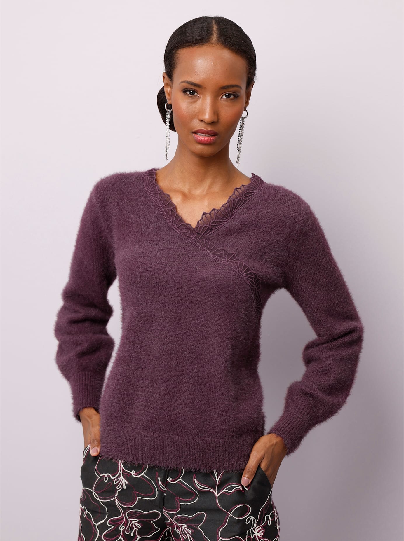 creation L V-Ausschnitt-Pullover "Lyocell-Mix-Pullover"