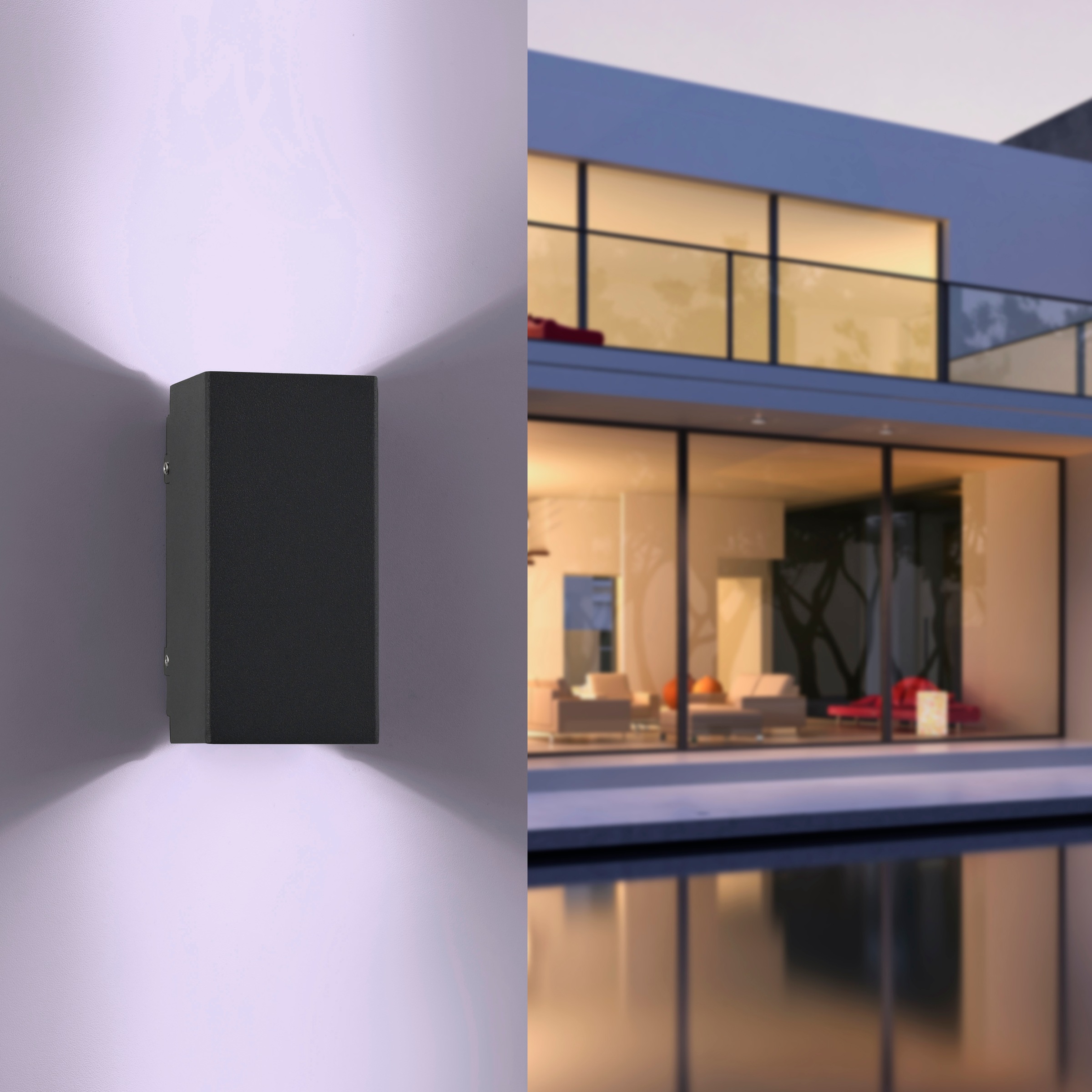 Paul Neuhaus Wandleuchte »BLOCK«, 2 flammig, Leuchtmittel LED-Board | LED fest integriert, LED, IP54