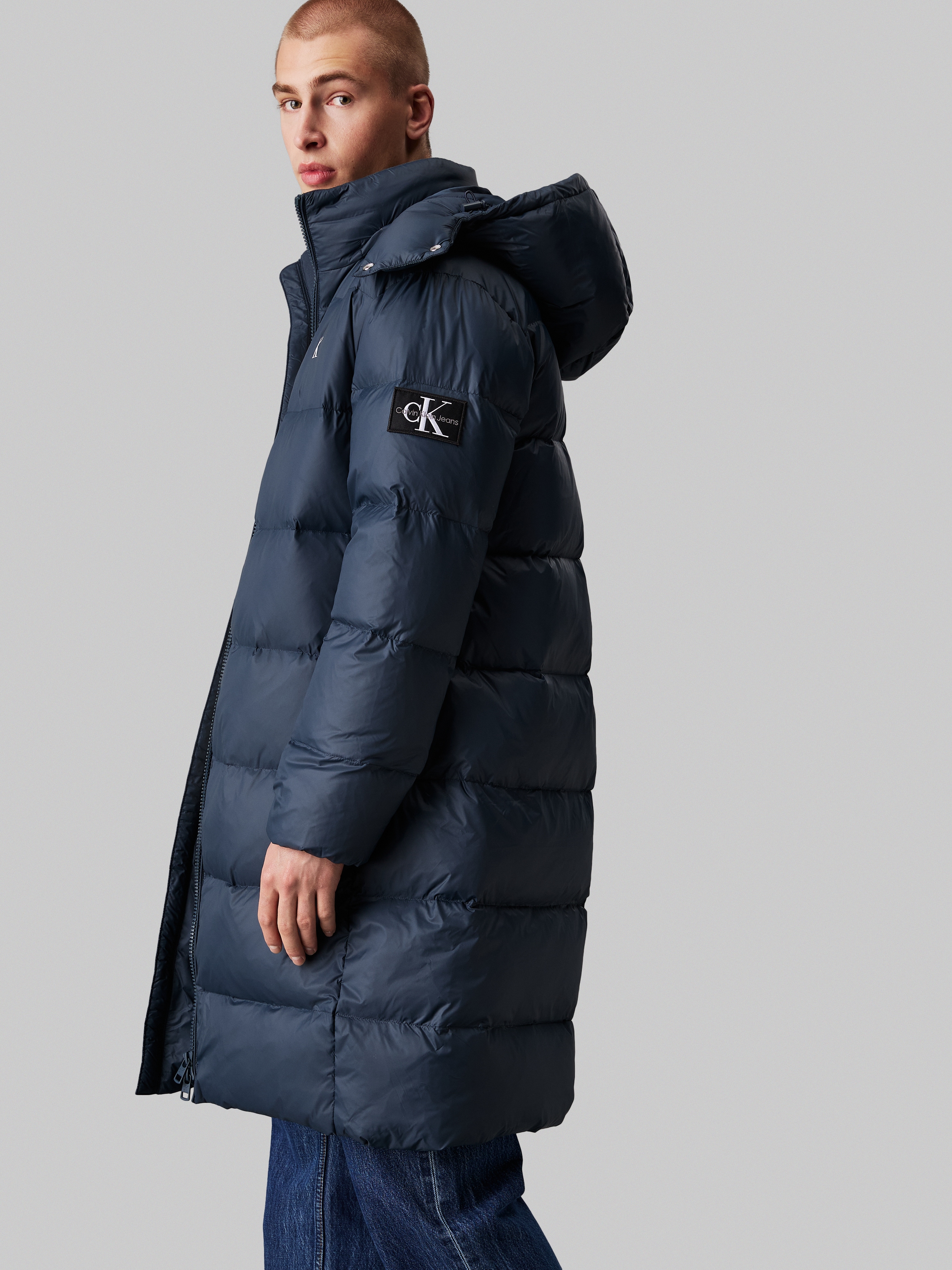 Calvin Klein Jeans Langjacke »ESSENTIALS DOWN LONG PARKA«, mit Kapuze, mit Logodruck