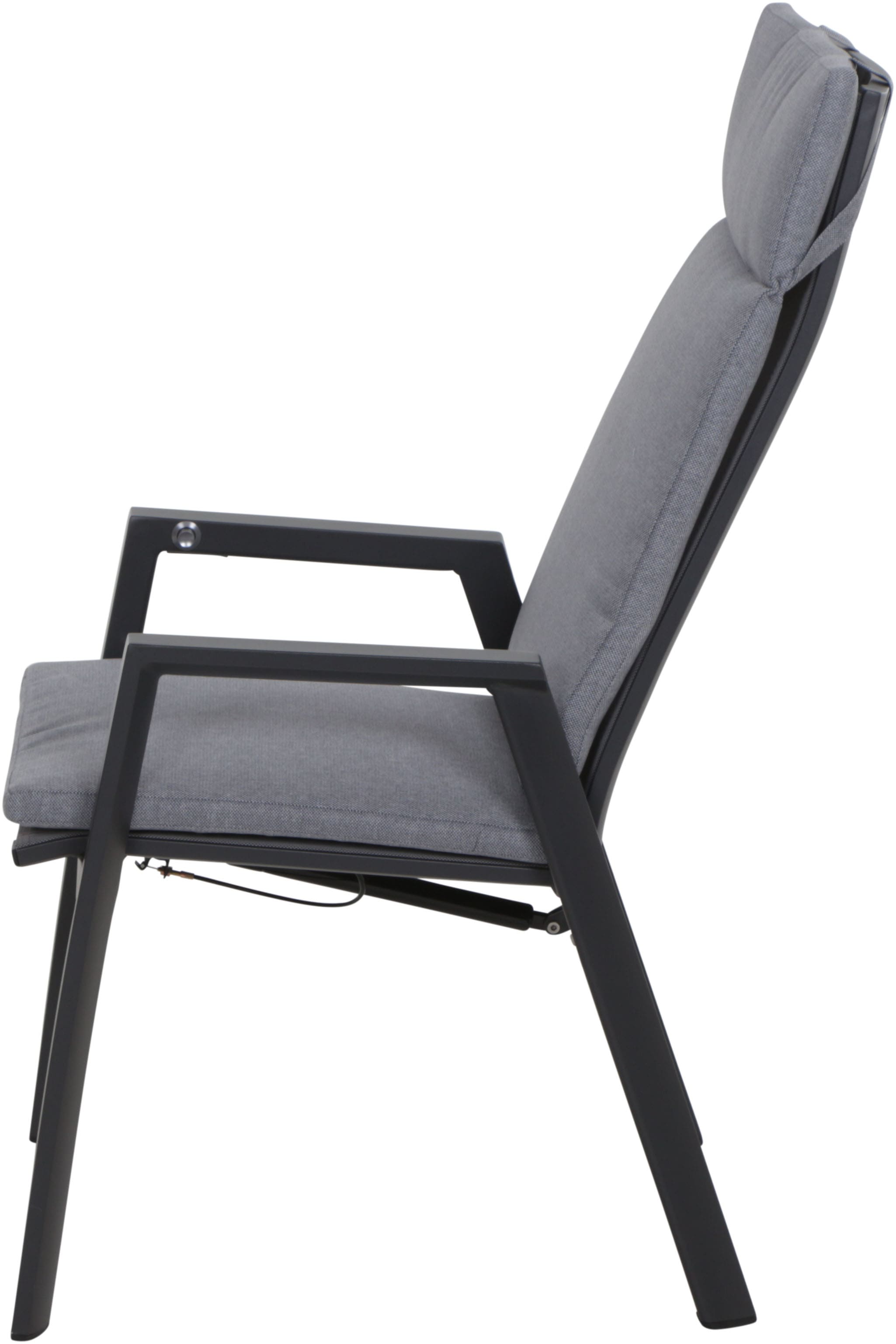 Siena Garden Gartensessel »VALENCIA Move Sessel matt anthrazit« Gestell aus Aluminium, Ranotex® Gewebe dunkelgrau, inkl. Kissen