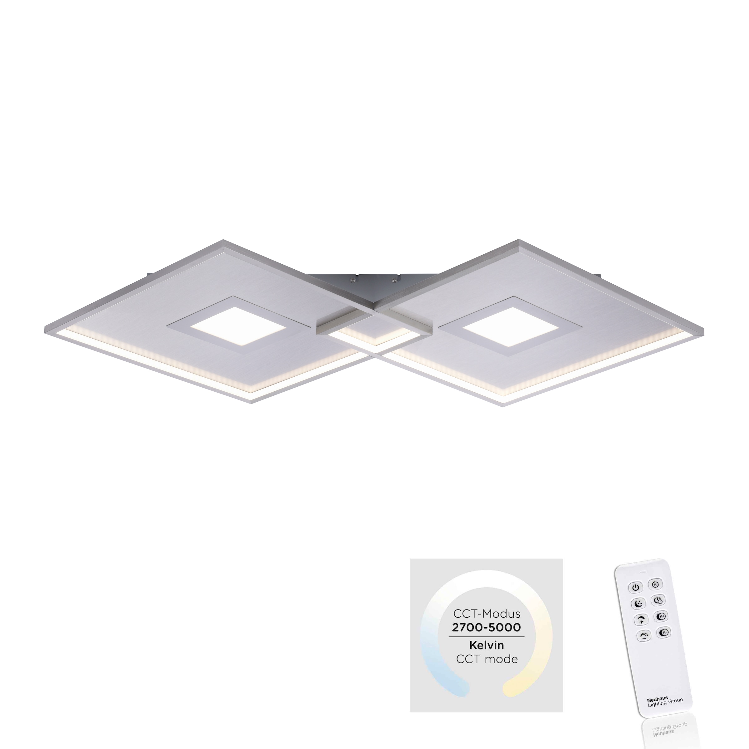 Paul Neuhaus LED Deckenleuchte »AMARA«, 2 flammig, Leuchtmittel LED-Board | LED fest integriert, Fernbedienung, Infrarot inkl.