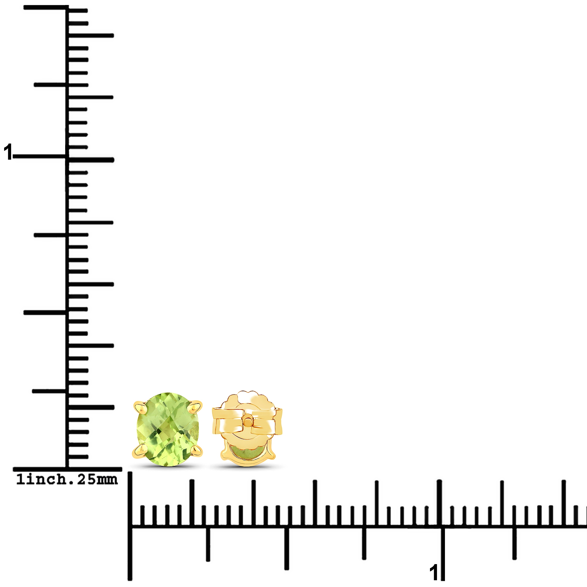Vira Jewels Paar Ohrstecker »925-Sterling Silber vergoldet Glänzend Peridot grün«
