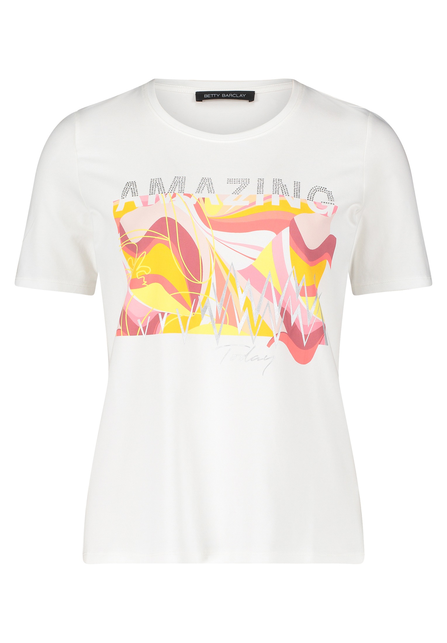 Betty Barclay Kurzarmshirt "Betty Barclay Damen Basic Shirt mit Placement", günstig online kaufen