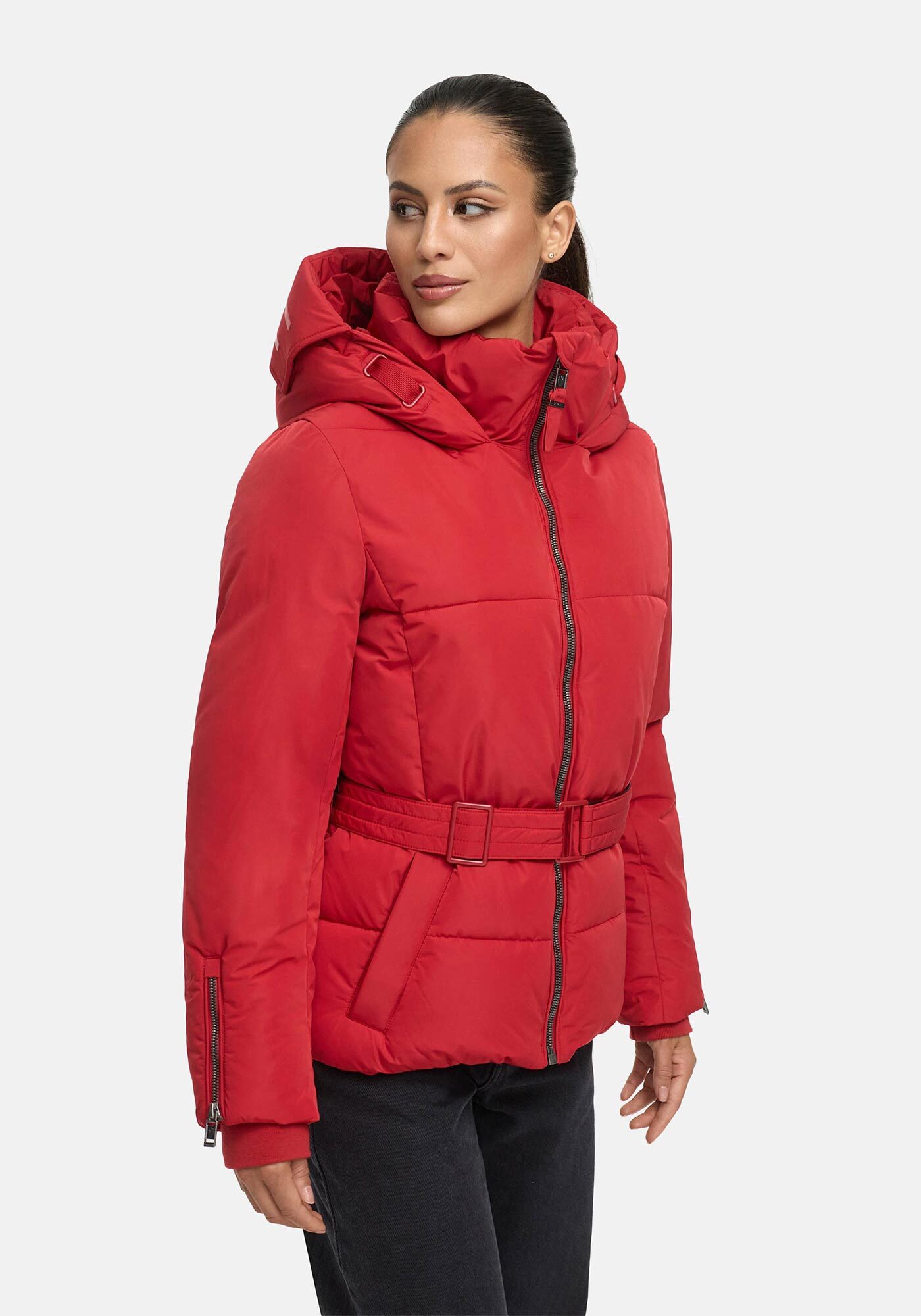 Marikoo Winterjacke "Aleynaa" mit extra hohem Kragen und elastischem Taillengürtel