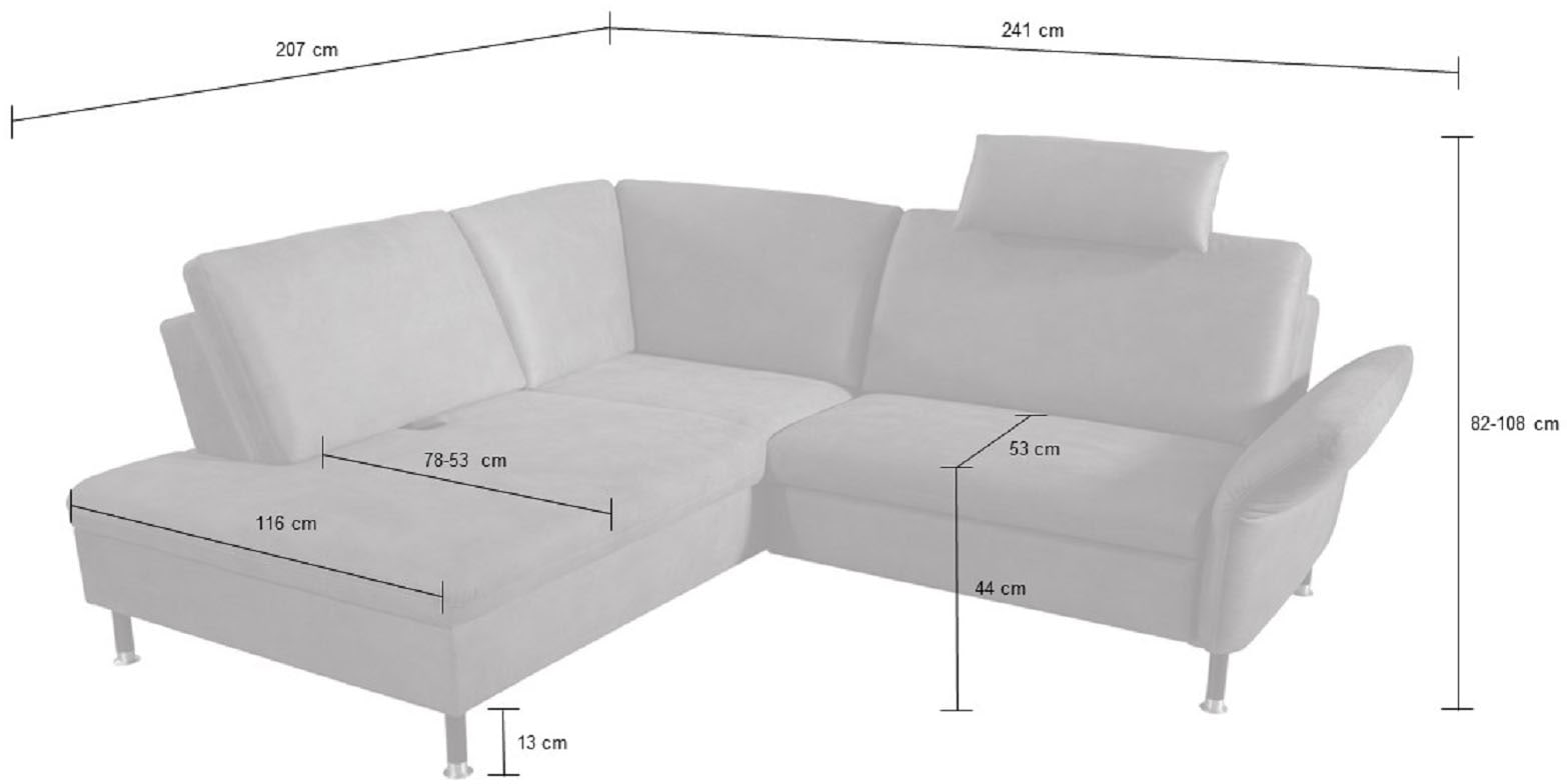 alina Ecksofa »Janis« inkl. Sitztiefenverstellung und Kopfstütze