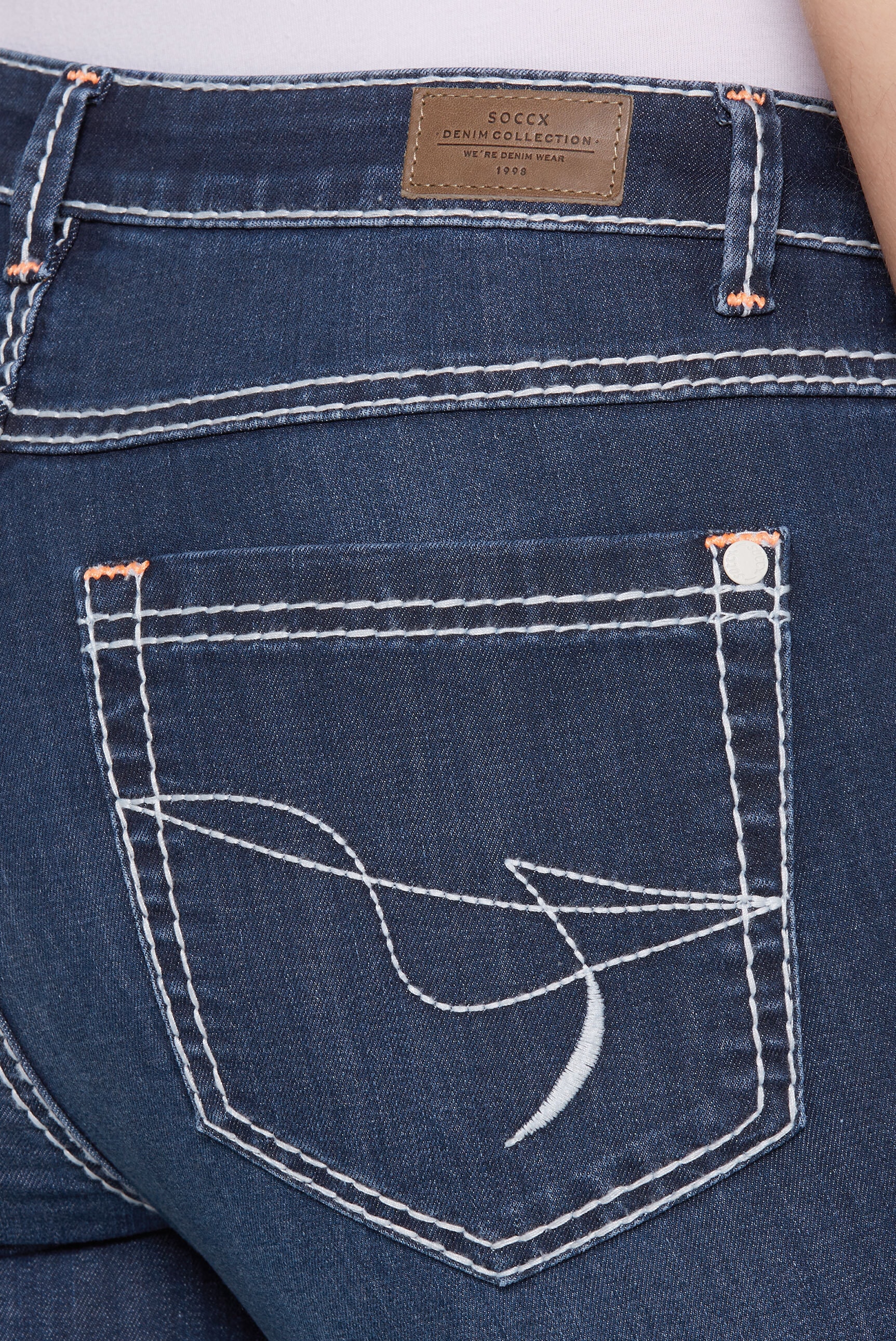 SOCCX Regular-fit-Jeans mit breiten Nähten
