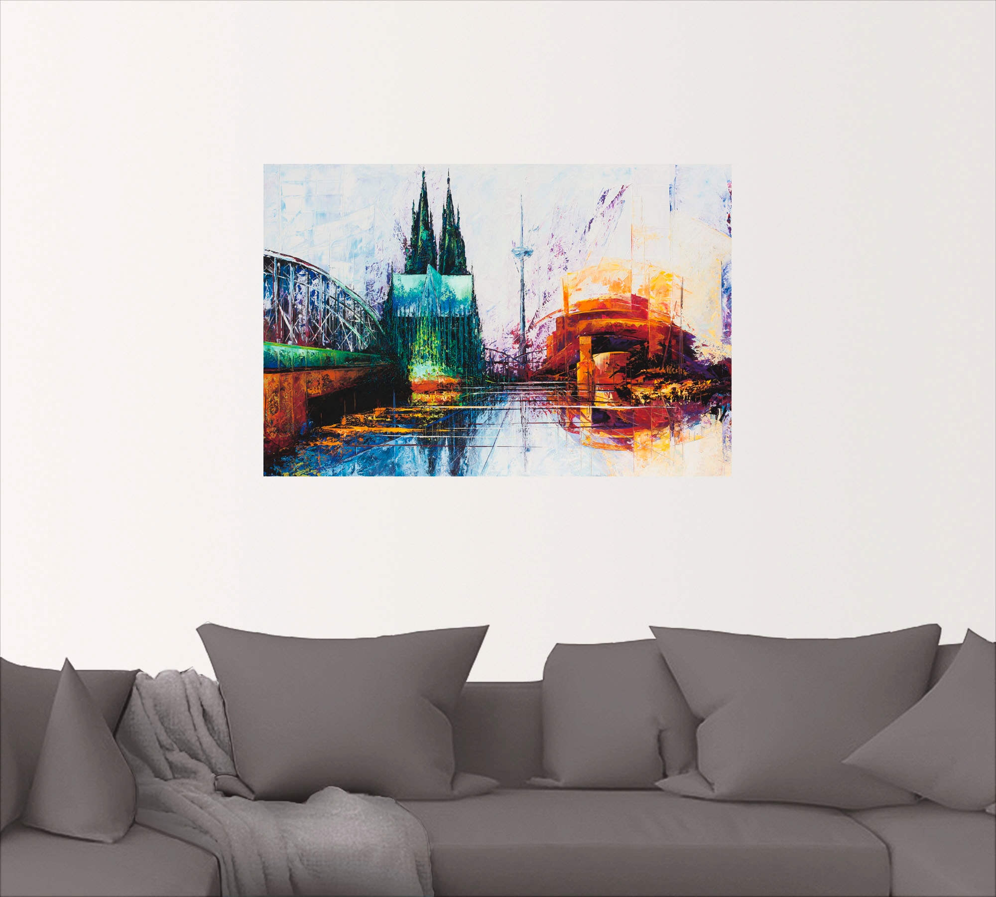 Artland Wandbild »Kölner Dom Skyline 3«, Deutschland, (1 St.), als Alubild, Leinwandbild, Wandaufkleber oder Poster in versch. Größen