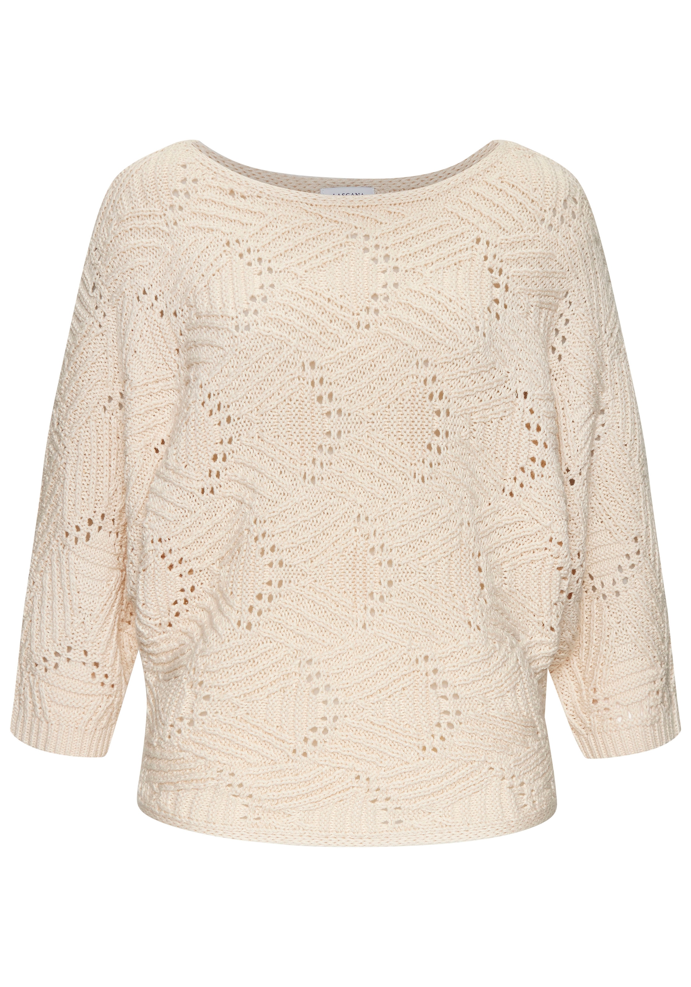 LASCANA Fledermauspullover, mit aufwendigem Strickmuster