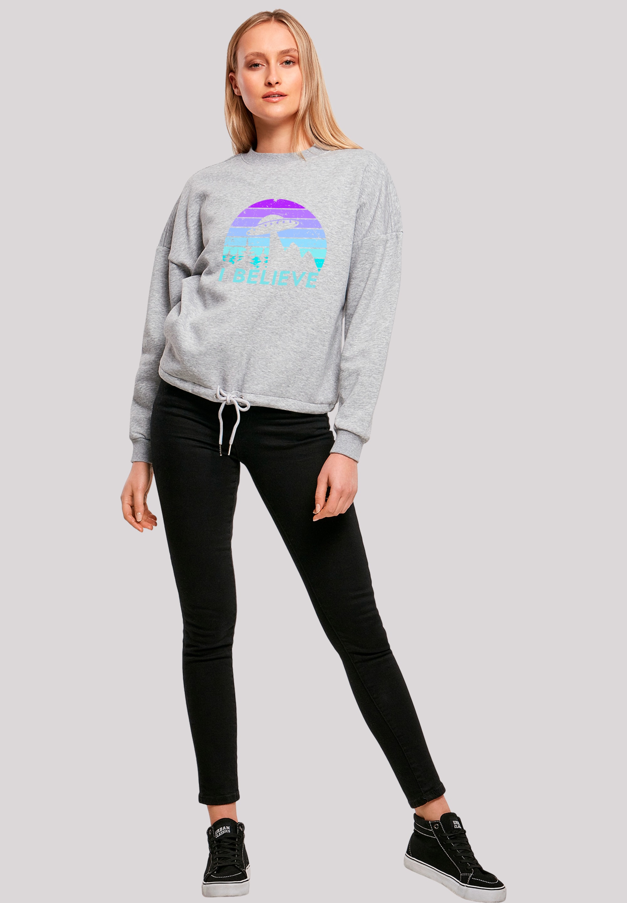 F4NT4STIC Sweatshirt »I BELIEVE UFO Alien Raumschiff Retro«, Premium Qualität