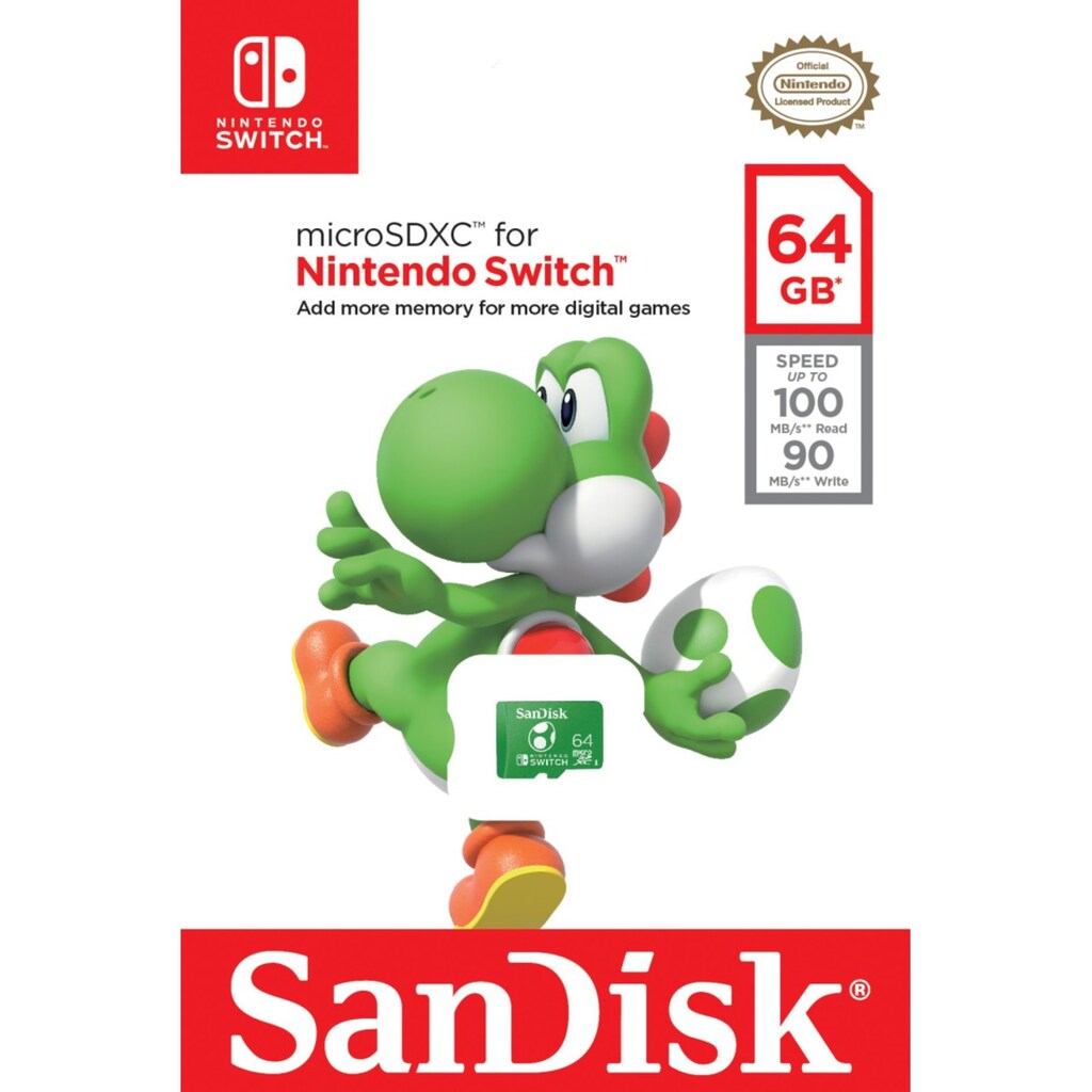 Sandisk Speicherkarte »microSDXC Extreme, Nintendo licensed Yoshi Edition«, (100 MB/s Lesegeschwindigkeit)