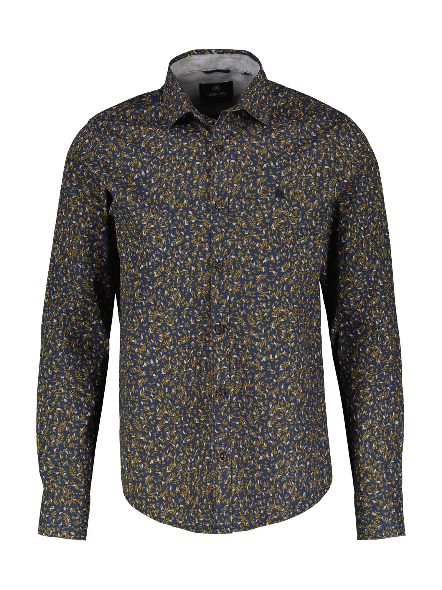 LERROS Langarmhemd "Poplin-Stretchhemd mit AOP" günstig online kaufen