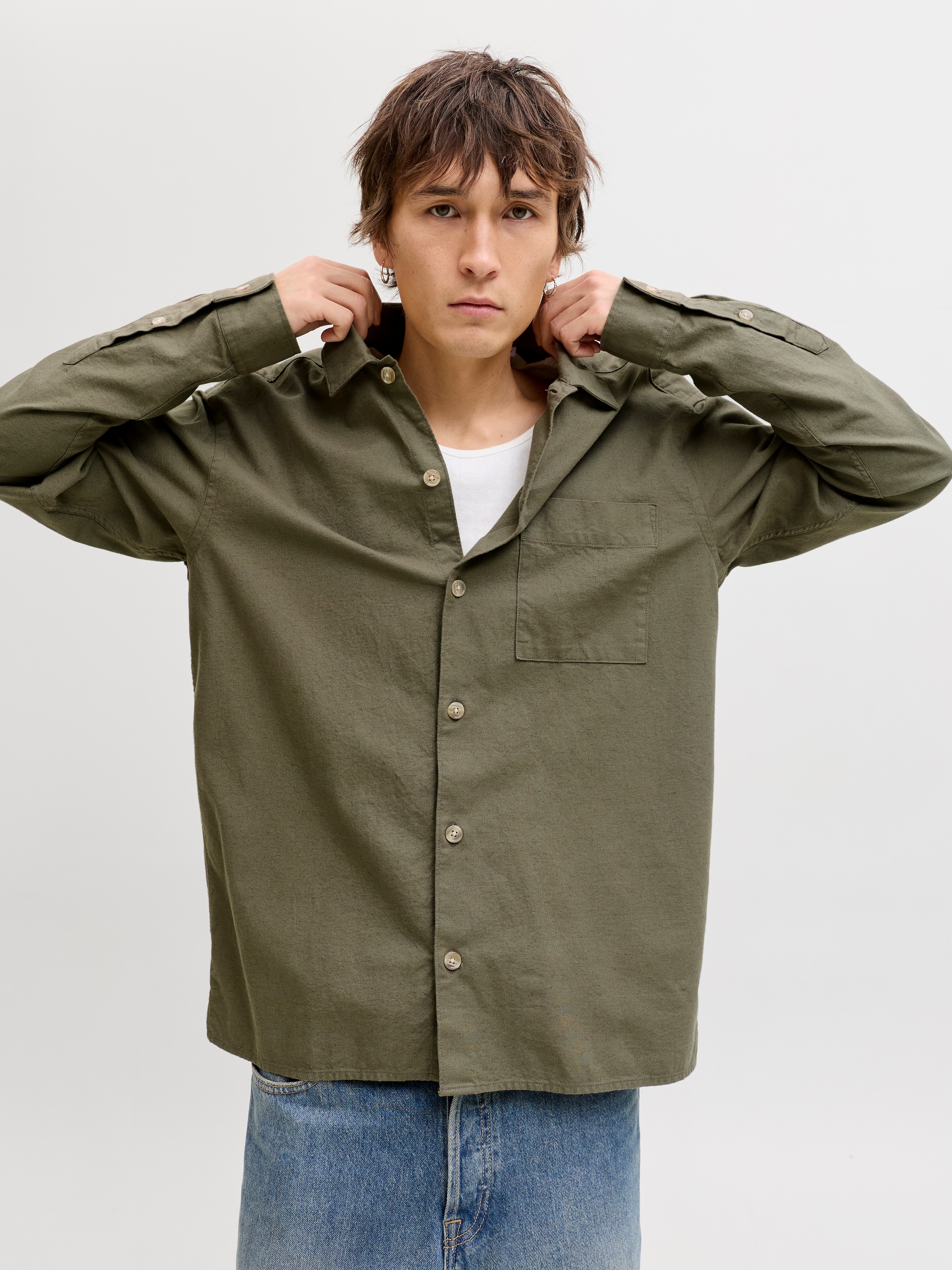 Jack & Jones Langarmhemd "JJETRISTAN OVERSHIRT LS SN" mit Knopfleiste günstig online kaufen